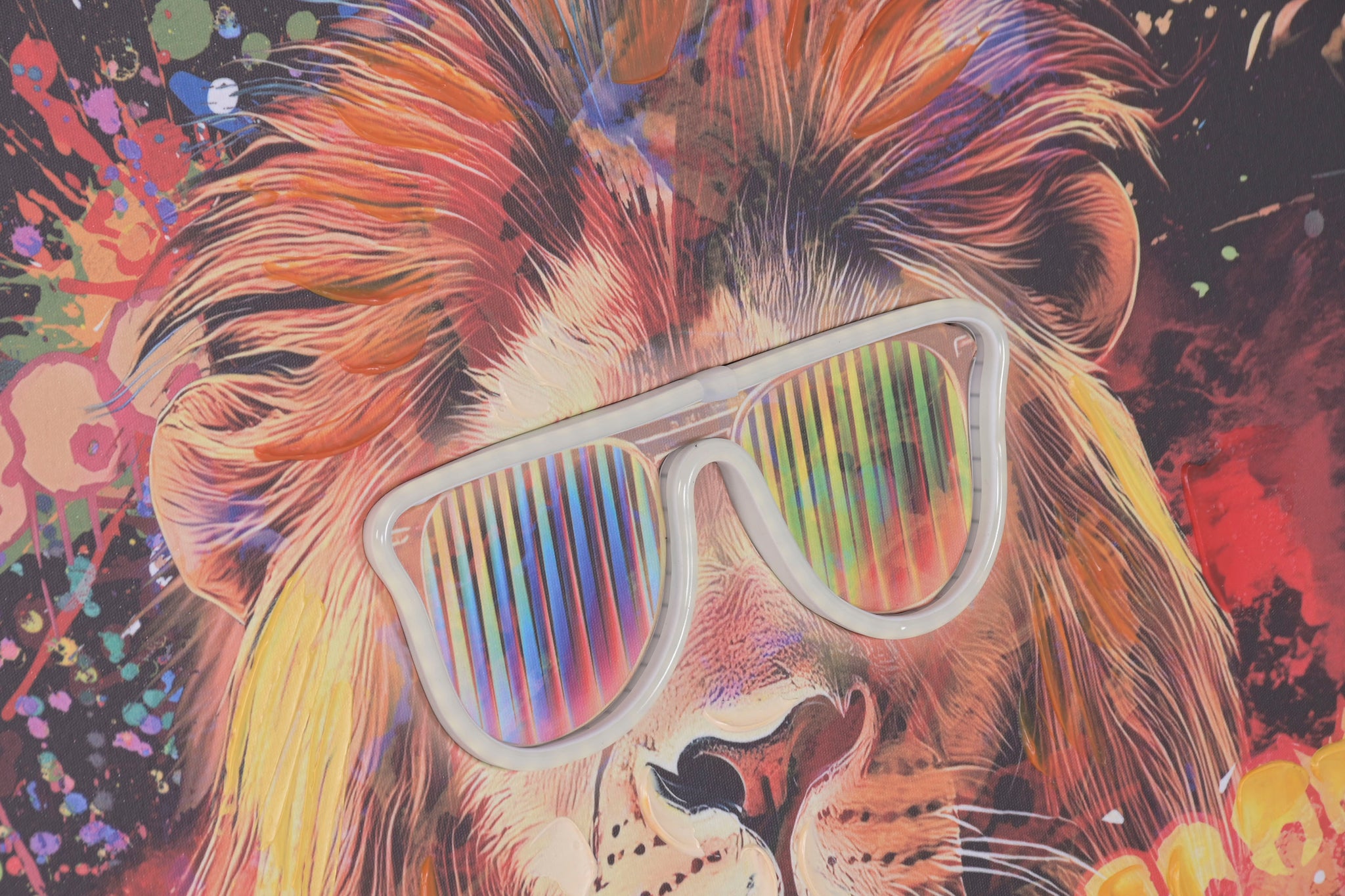 Cuadro Led Lienzo 93X3X63 Leon Coche 2 Surt.