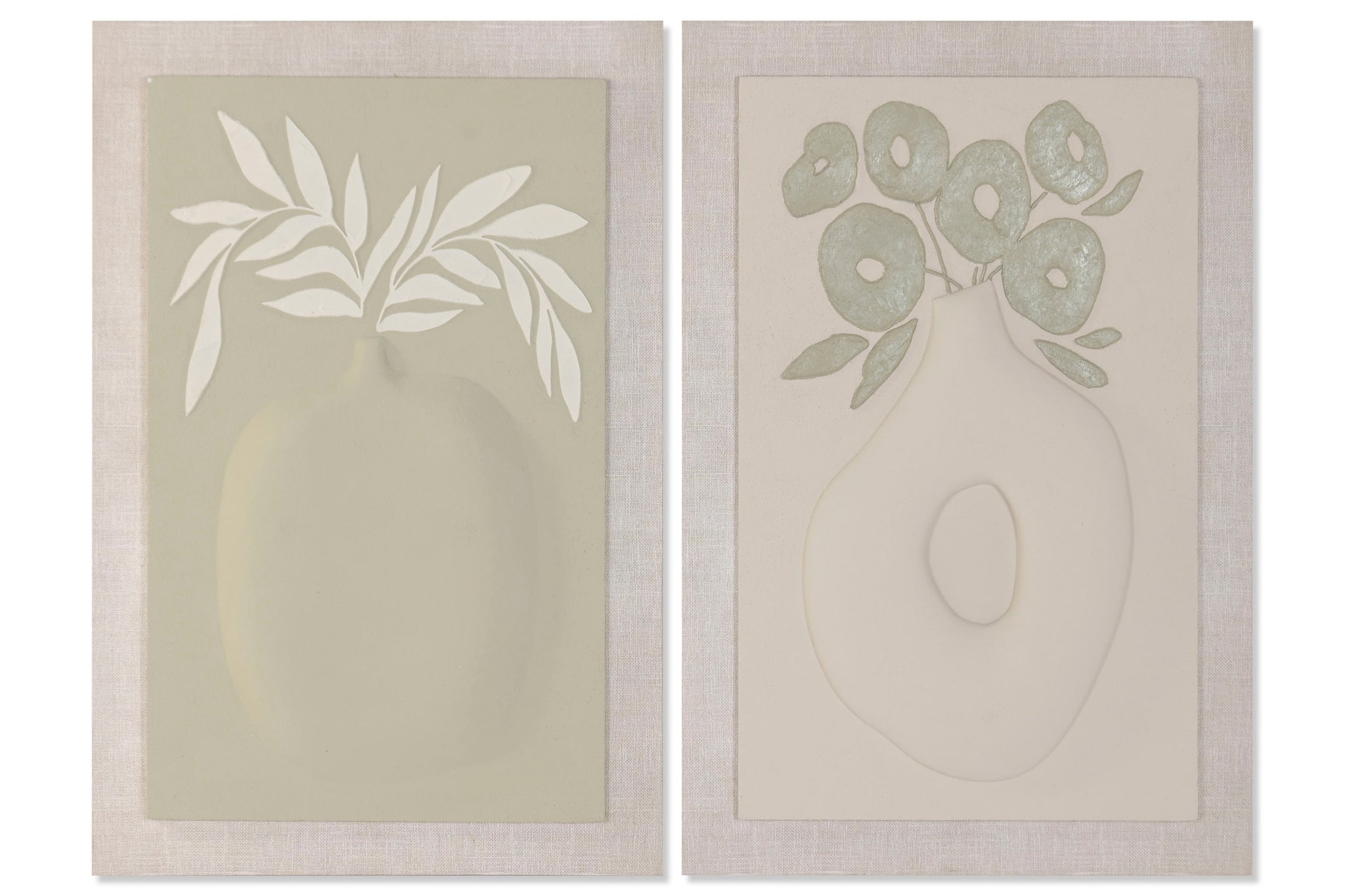 Cuadro Lienzo Mdf 80X10X120 Jarron 3D 2 Surt.