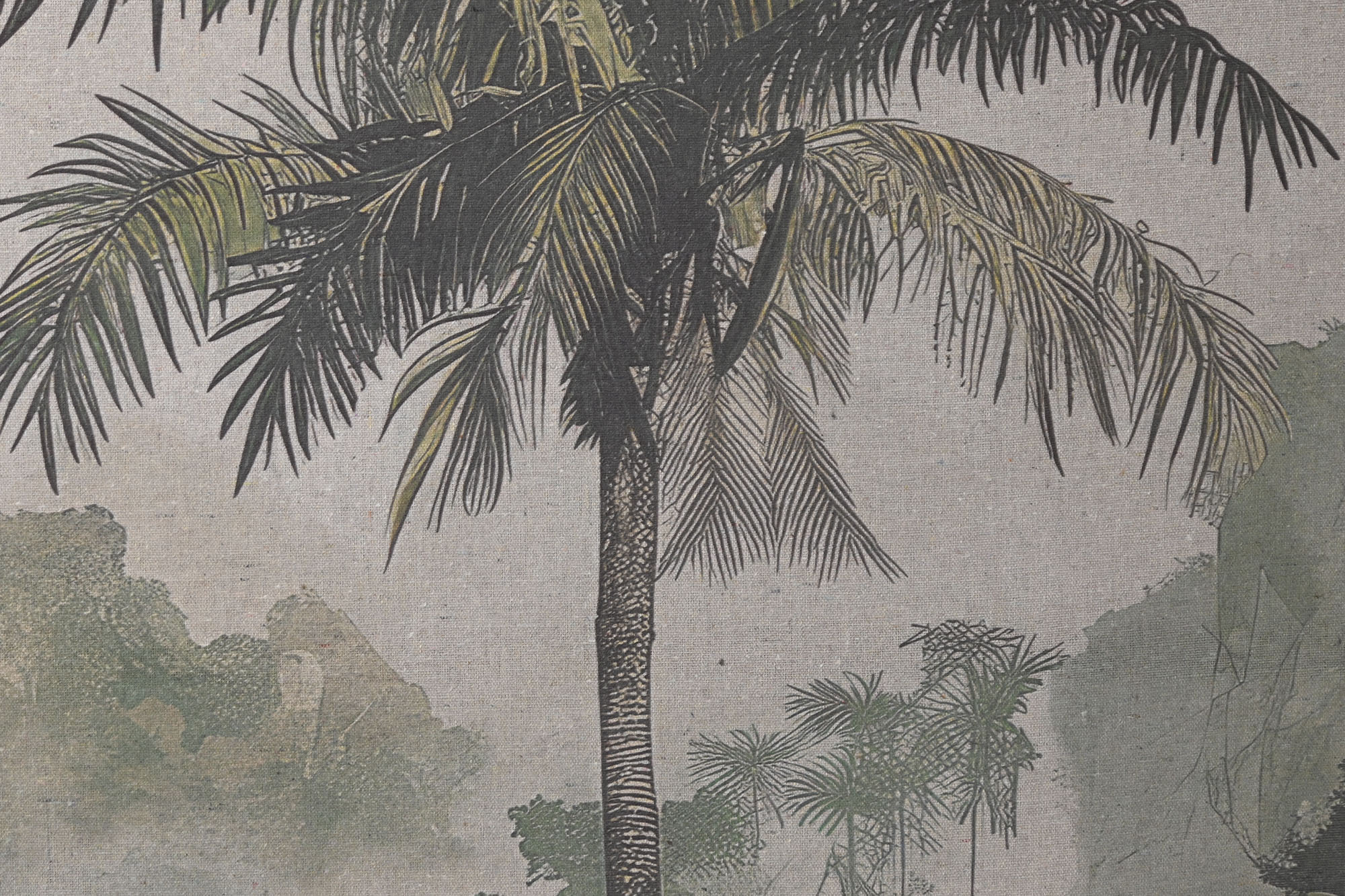 Cuadro Lino 120X3,5X80 Paisaje Palmeras 2 Surt.