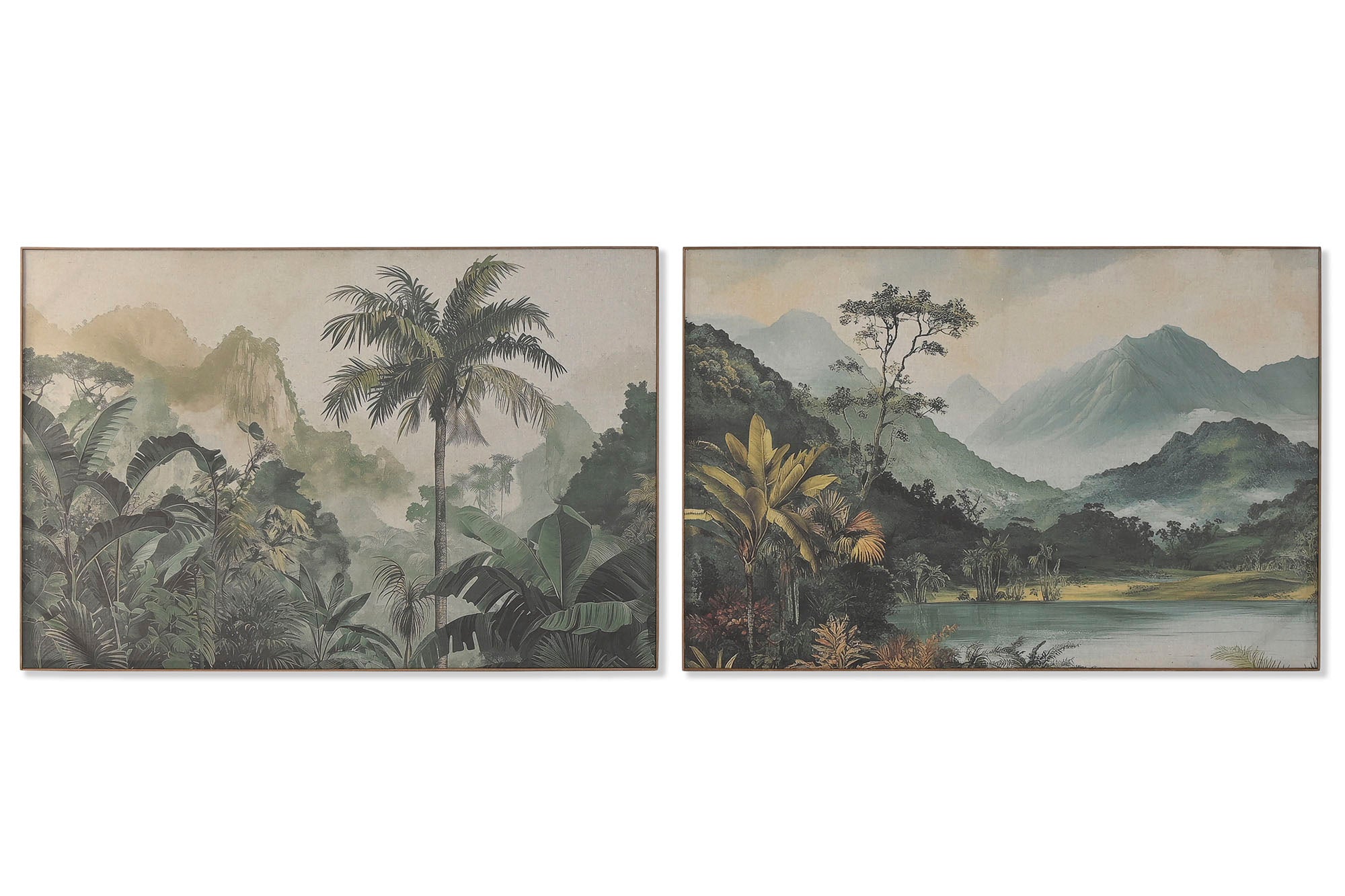 Cuadro Lino 120X3,5X80 Paisaje Palmeras 2 Surt.