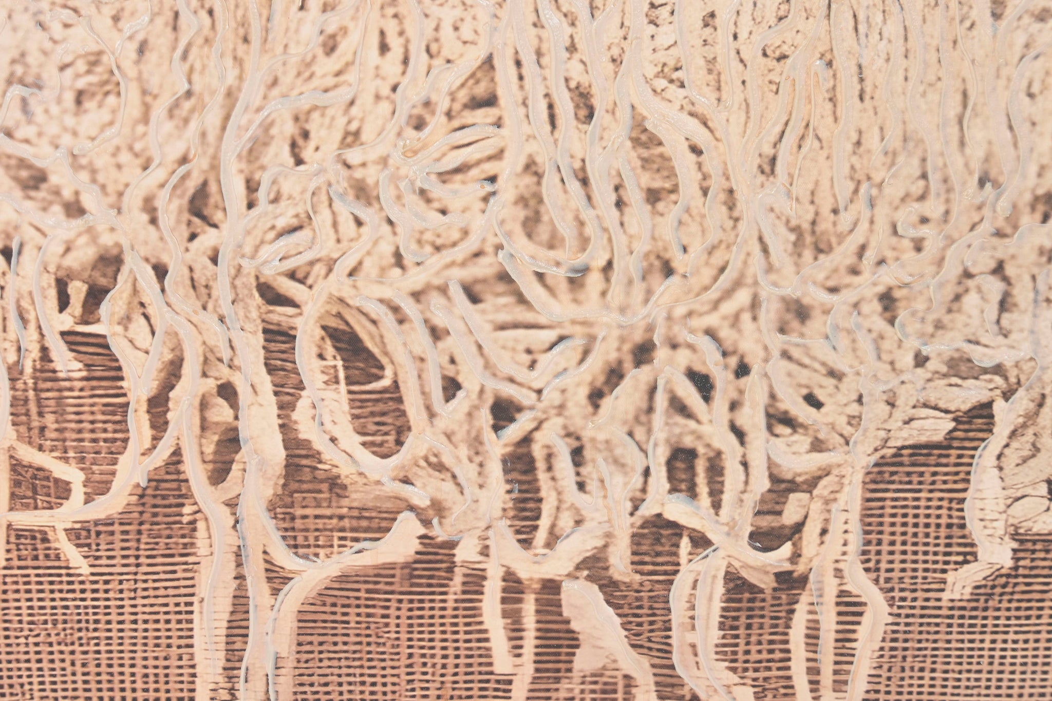 Cuadro Lienzo 123X4X183 Tecnica Mixta Marco Madera