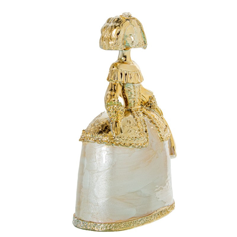 Figura Menina 22cm Resina Dorada/nácar