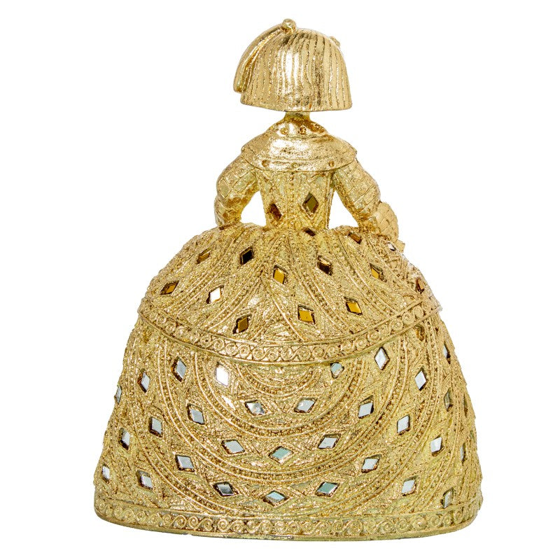 Figura Menina 22cm Resina Dorada