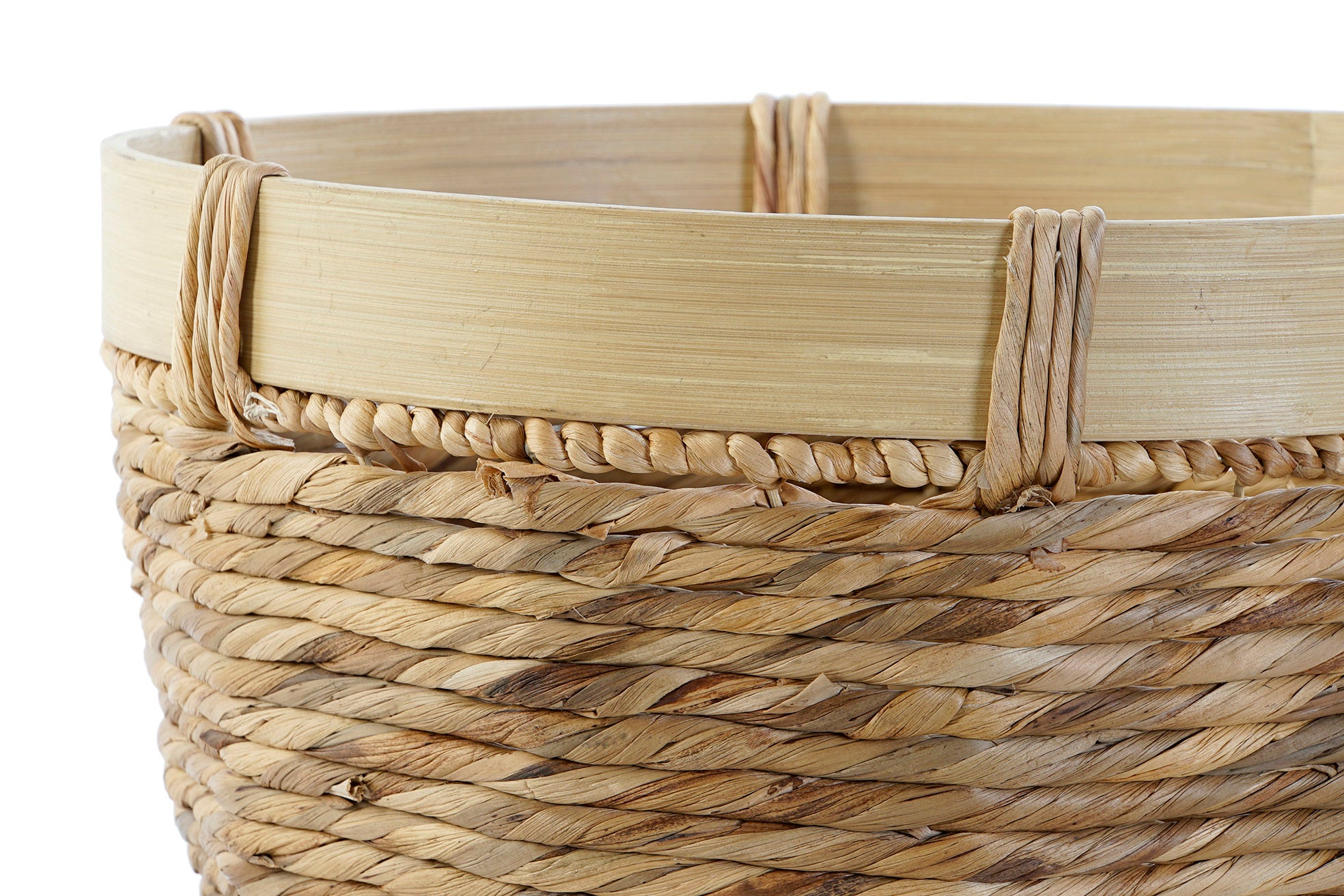 Basket Set 3 Bamboo Reed 40X40X23 Natural Brown