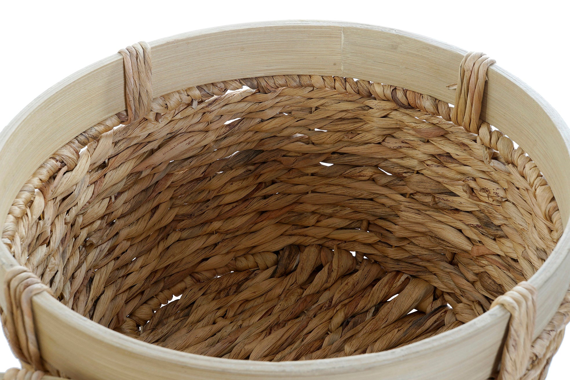 Basket Set 3 Bamboo Reed 40X40X23 Natural Brown