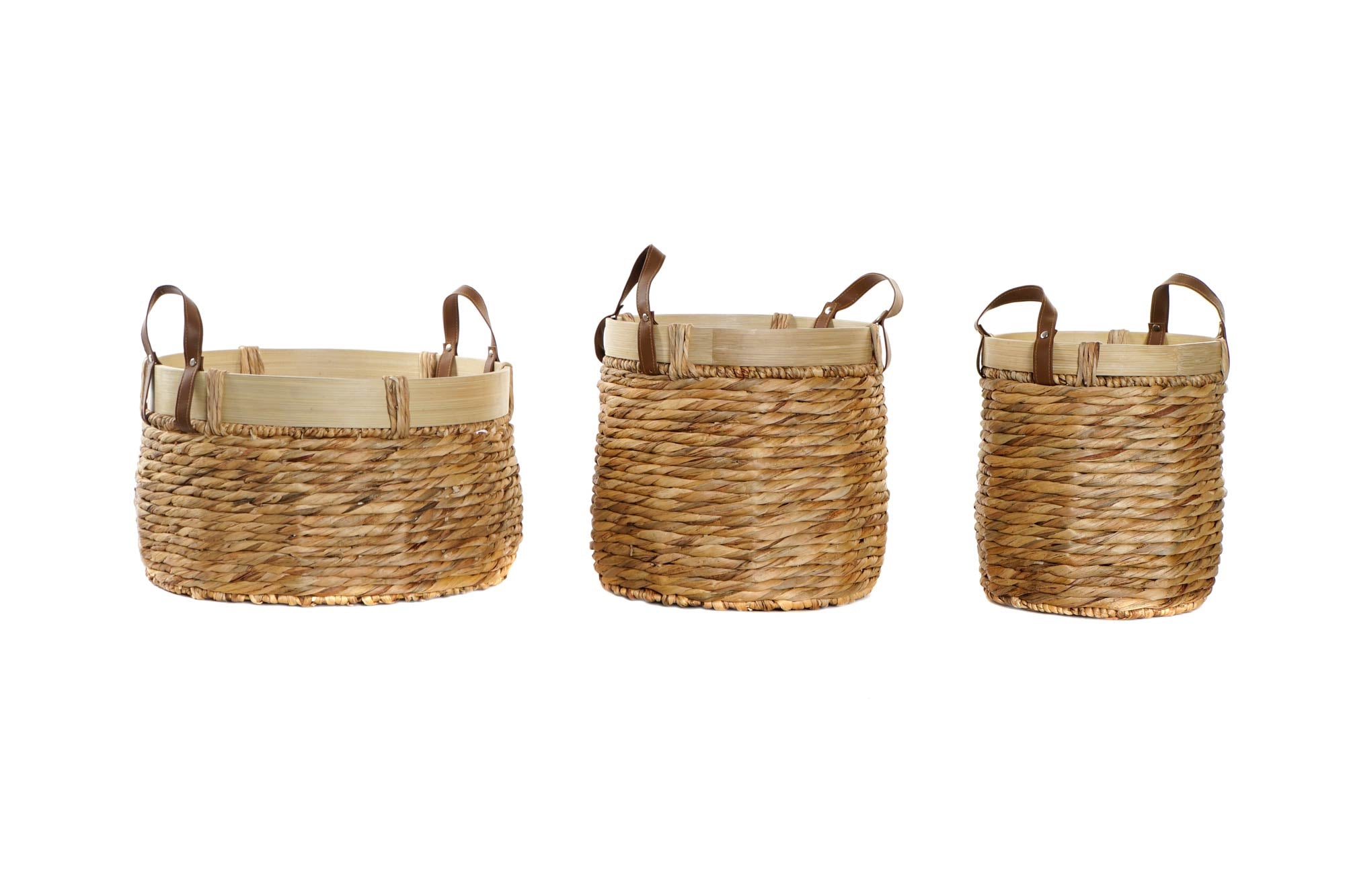 Cesta Set 3 Junco Bambu 40X40X24 Natural Marron