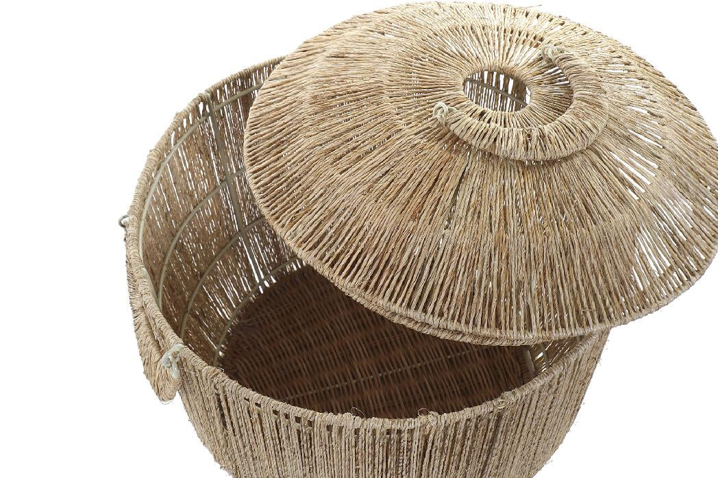 Cesta Set 2 Yute Metal 51X51X48 Tapa Natural