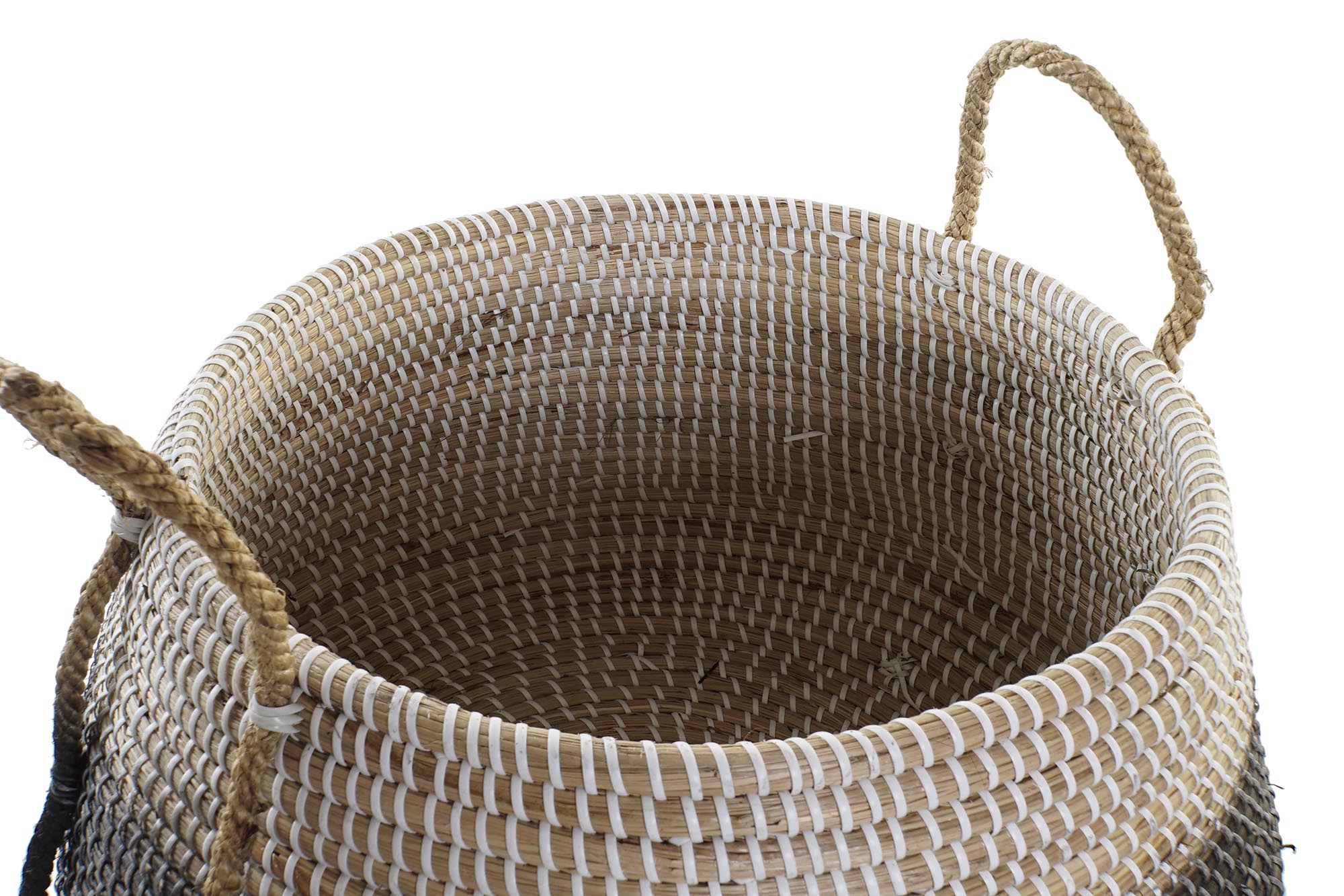 Conjunto de 2 cestos de junco marinho 52x52x40 natural