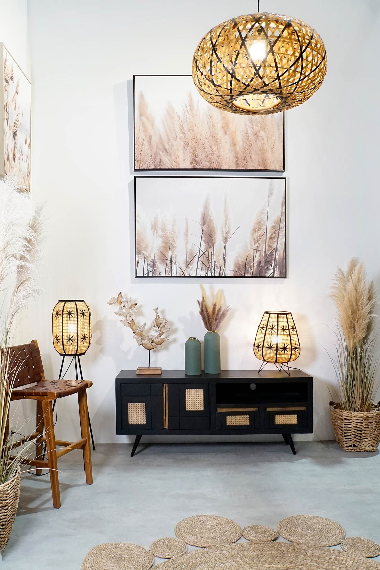 Cesta Set 3 Fibra Madera 46X46X40 Natural