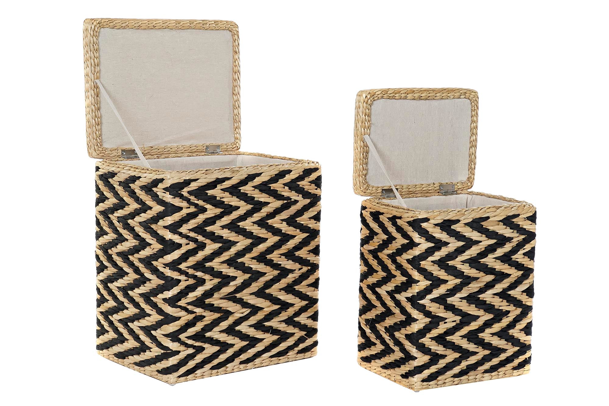 Cesta Ropa Set 2 Fibra 43X32X50,5 Negro