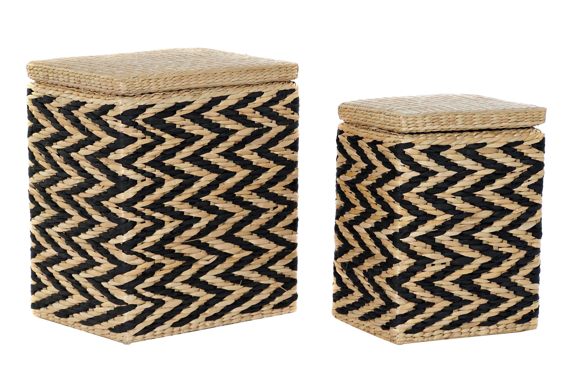 Cesta Ropa Set 2 Fibra 43X32X50,5 Negro