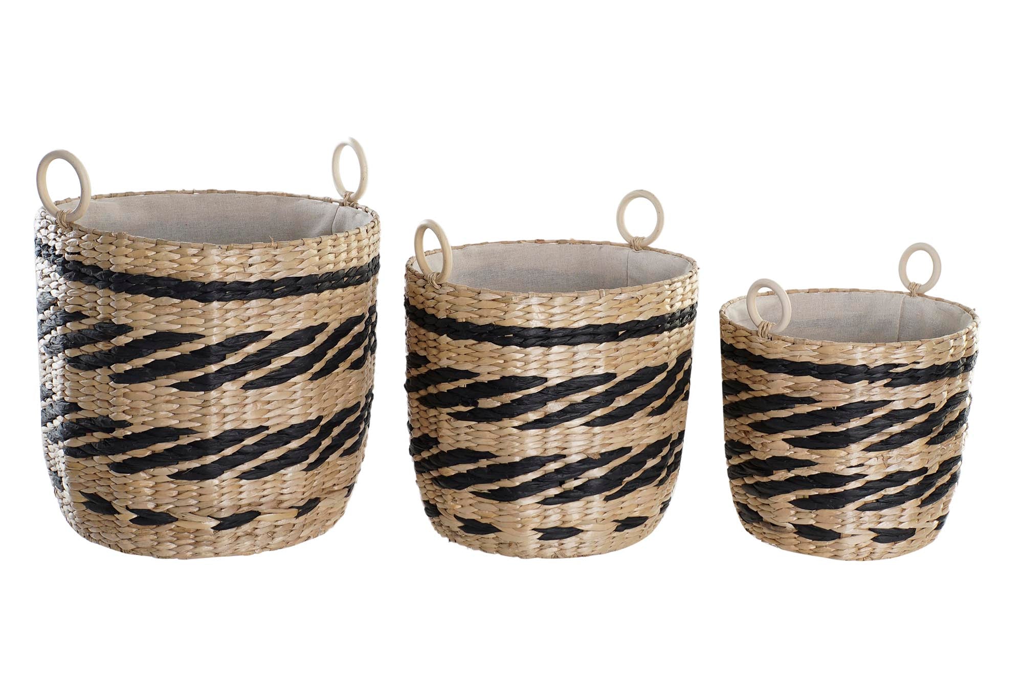Cesta Set 3 Fibra Poliester 38X38X36 Natural