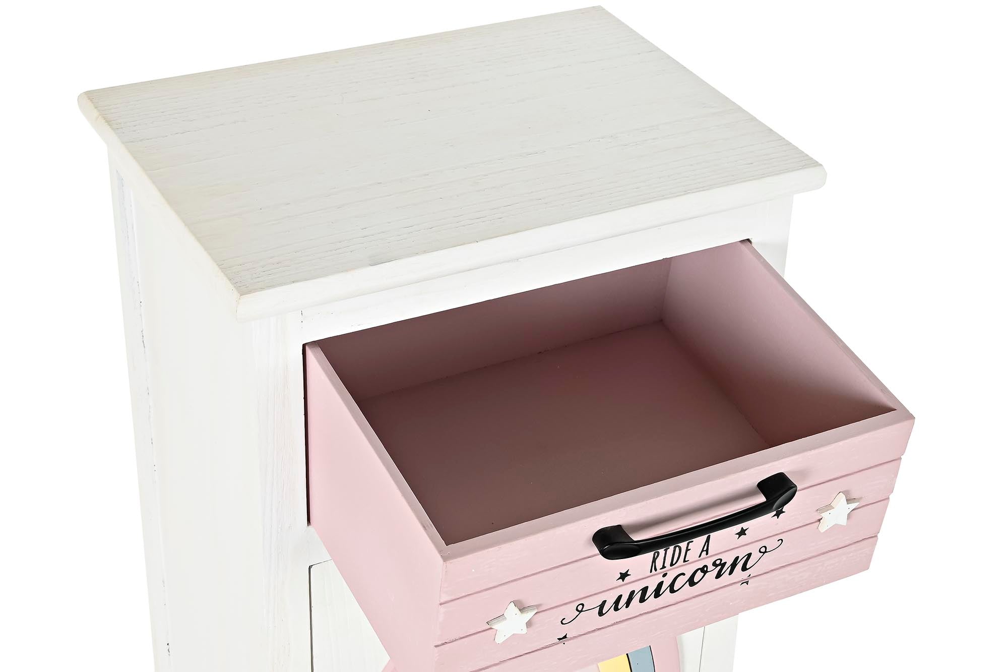 Mesita De Noche Paulownia 40X29X73,5 Blanco