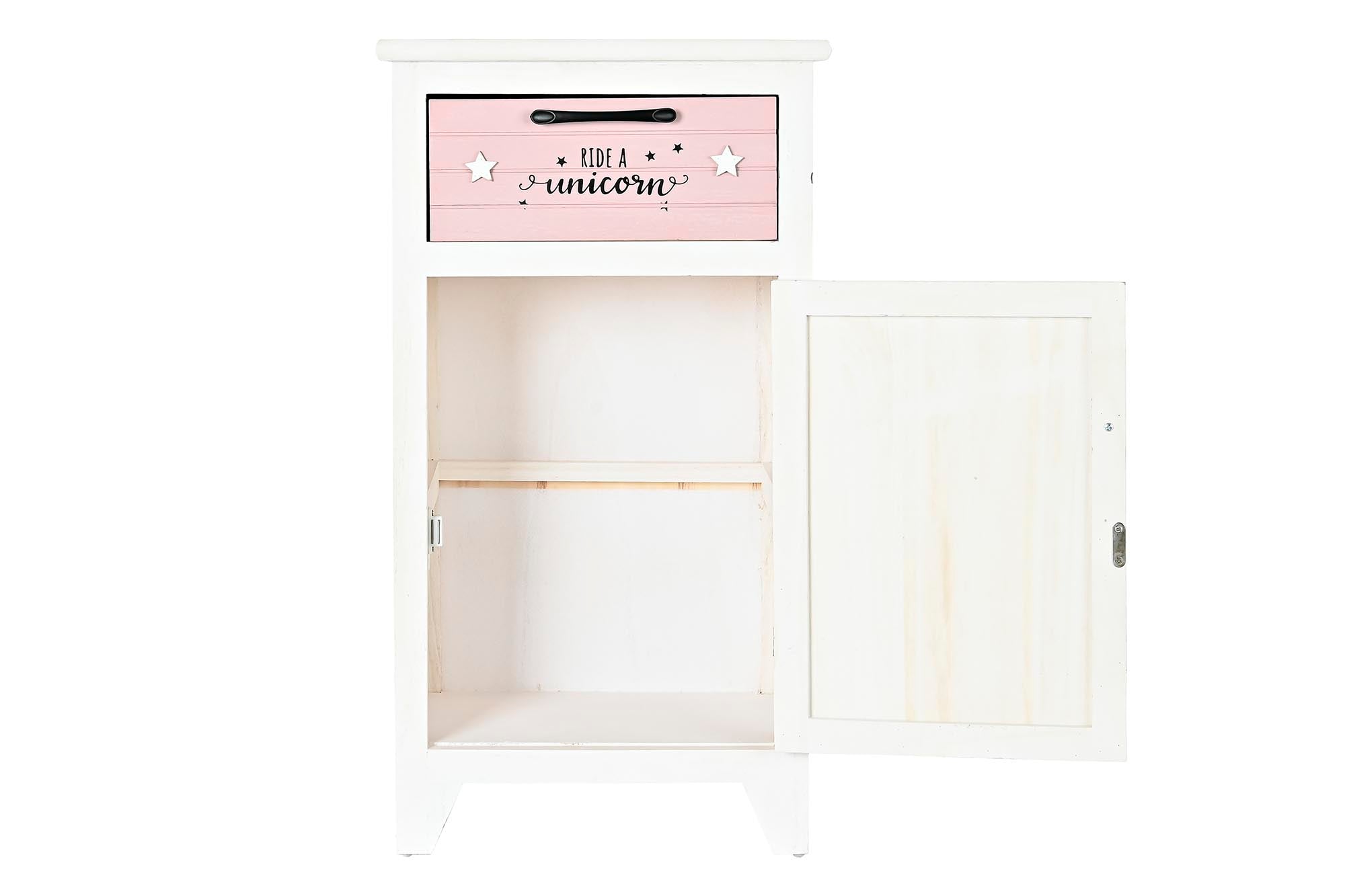 Mesita De Noche Paulownia 40X29X73,5 Blanco