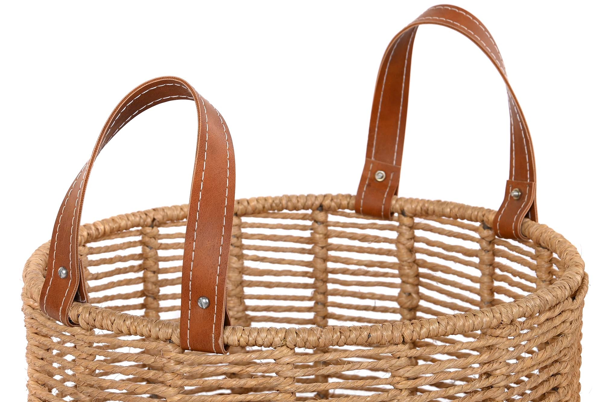 Cesta Set 2 Cuerda Metal 32X32X39 Marron