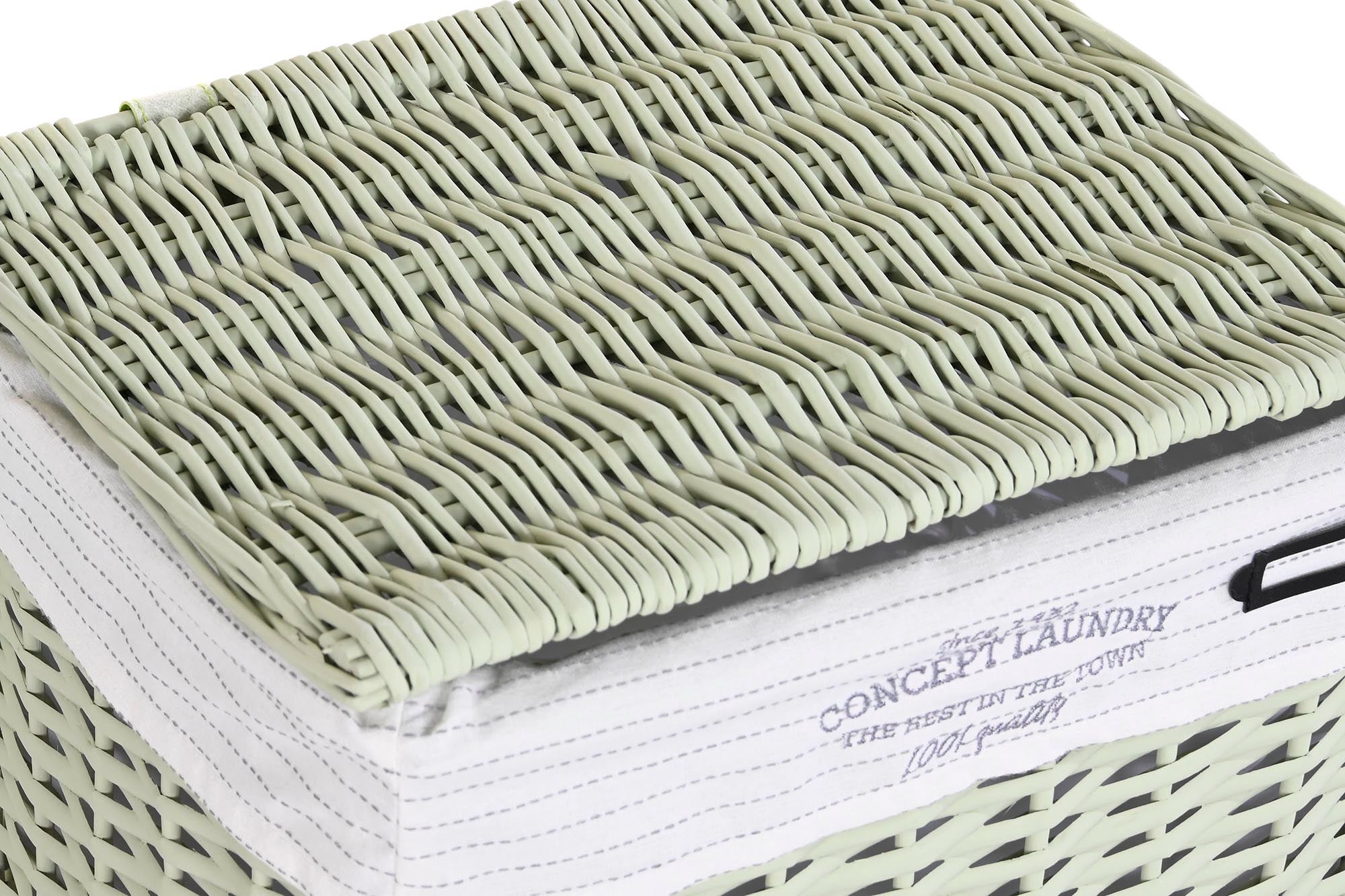 Conjunto de 5 cestos de roupa suja de vime em poliéster 44x34x56 verde