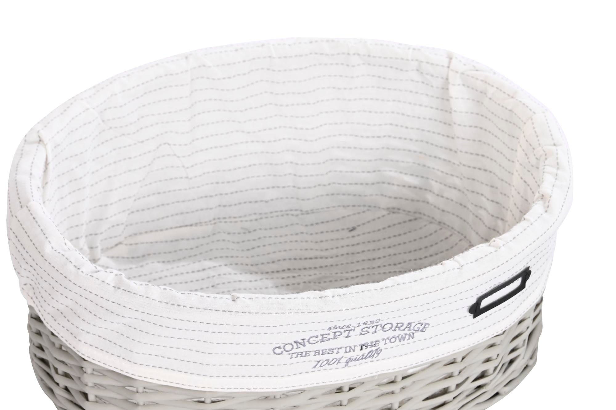 Laundry Basket Set of 5 Wicker Polyester 52X38X57 Grey