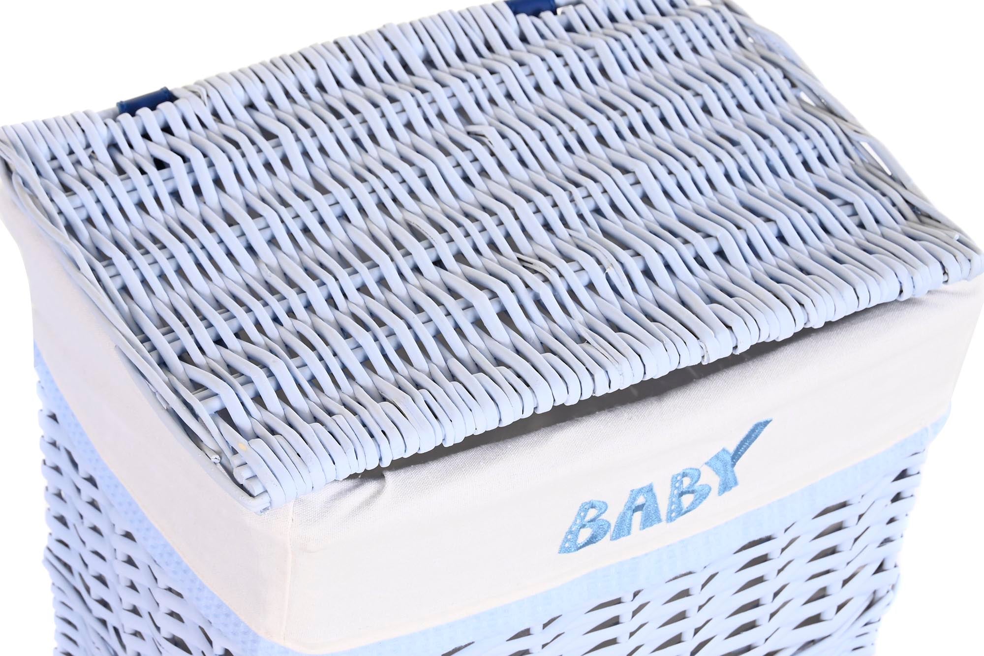 Conjunto de 5 cestos de roupa suja de vime em poliéster 44x34x56