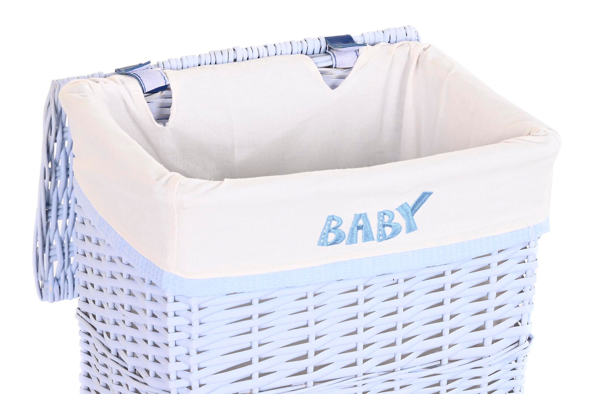 Conjunto de 5 cestos de roupa suja de vime em poliéster 44x34x56