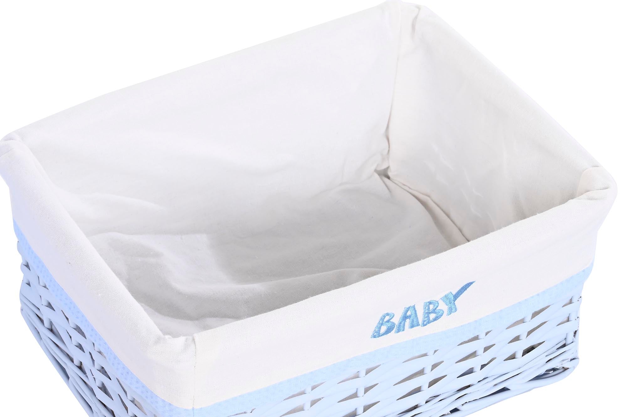 Conjunto de 5 cestos de roupa suja de vime em poliéster 44x34x56