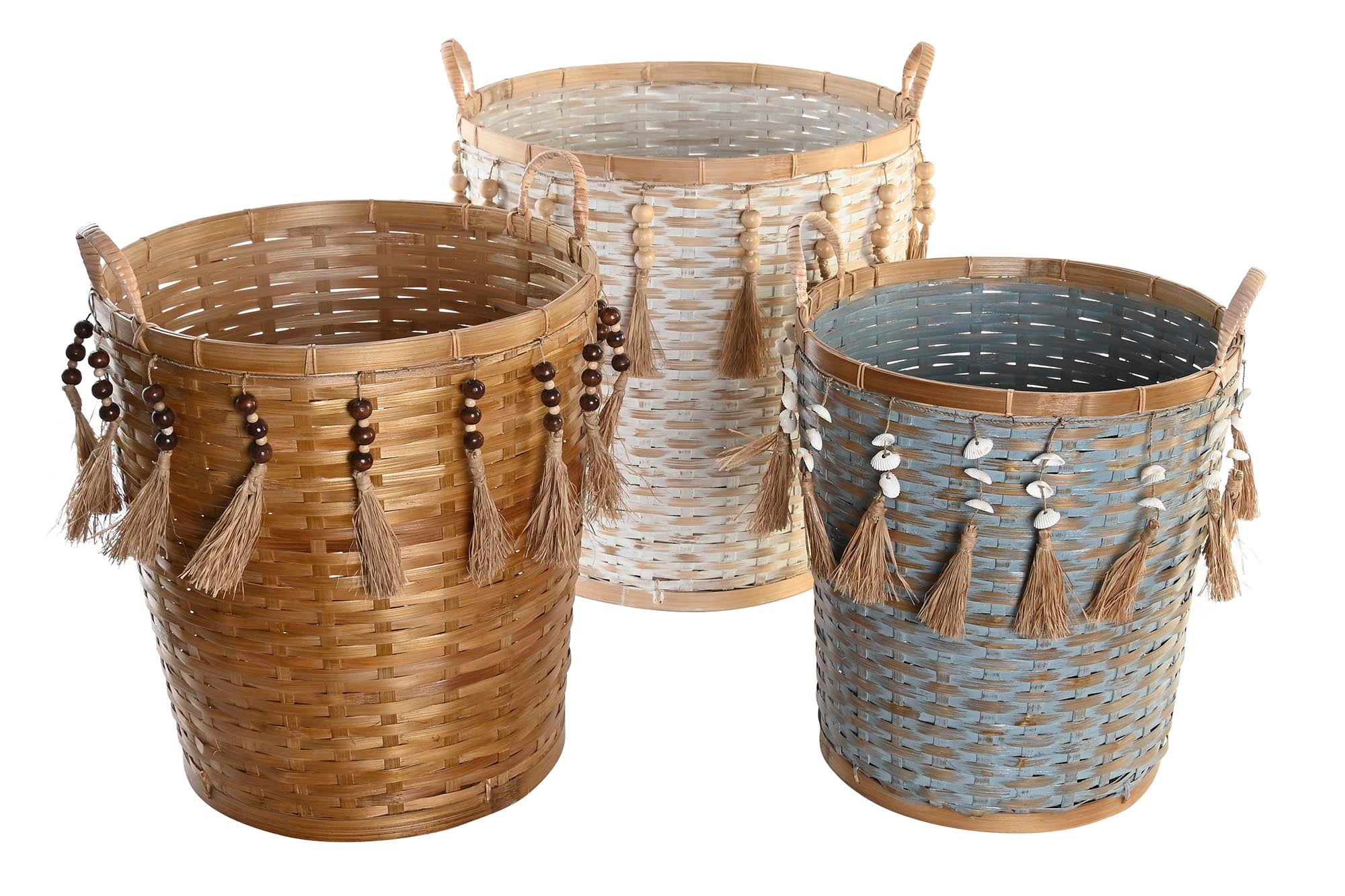 Cesta Set 3 Bambu 49X45X54 44X49 36X46 Multicolor