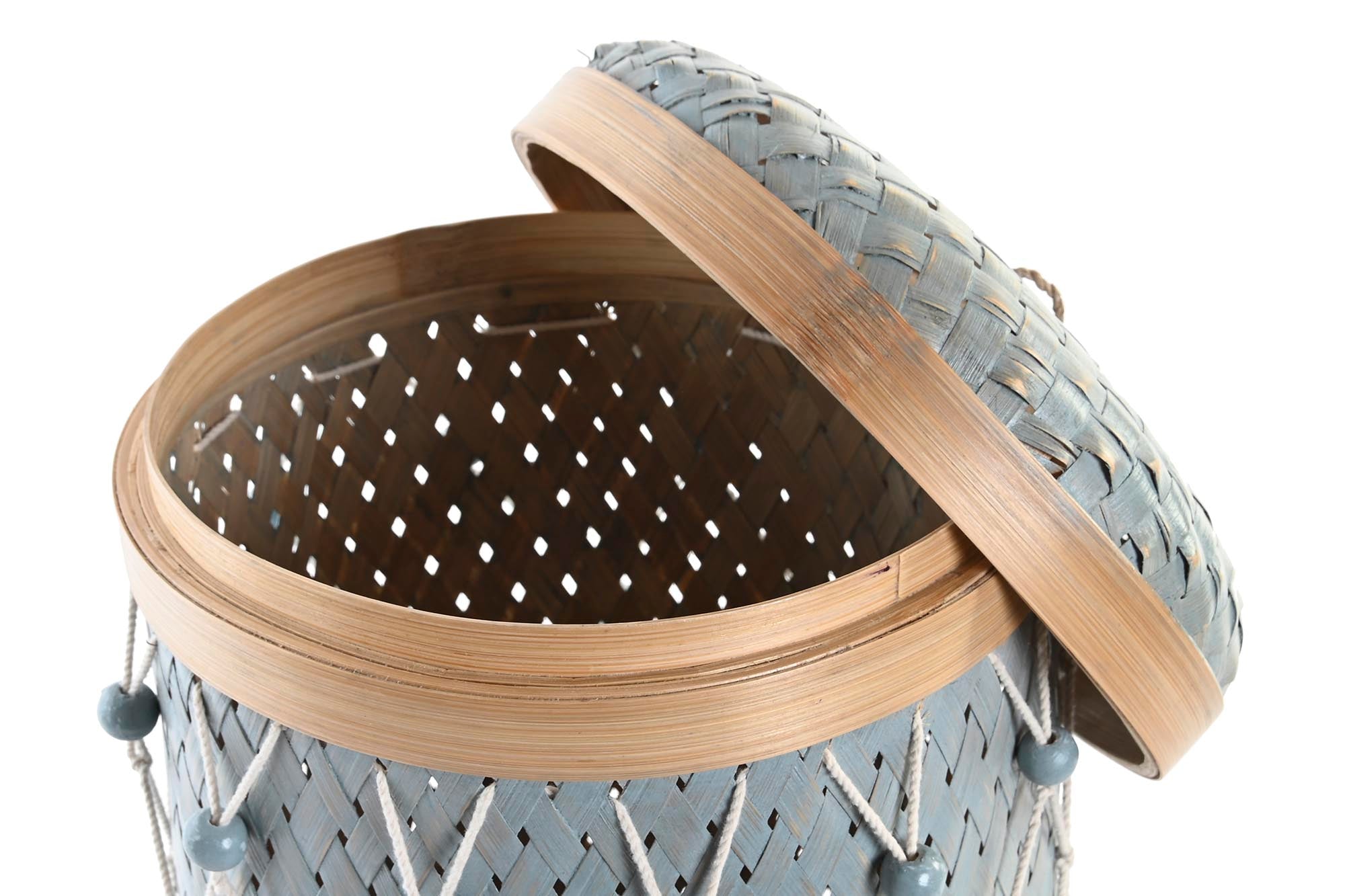 Conjunto de 3 cestos de algodão de bambu 46x46x58 35x46 30x38