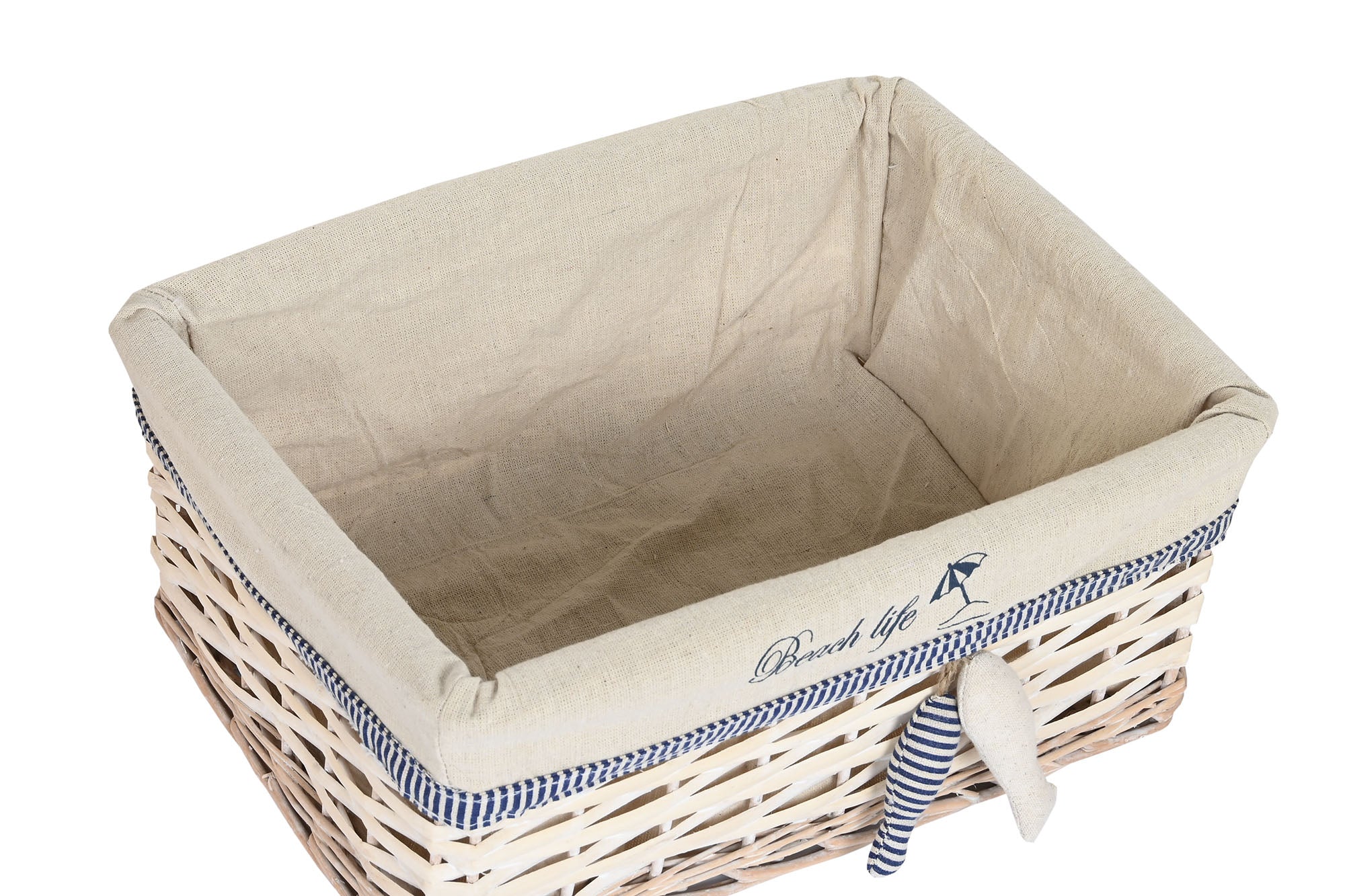 Cesta Set 5 Poliester Algodon 47X35X56 Peces Beige