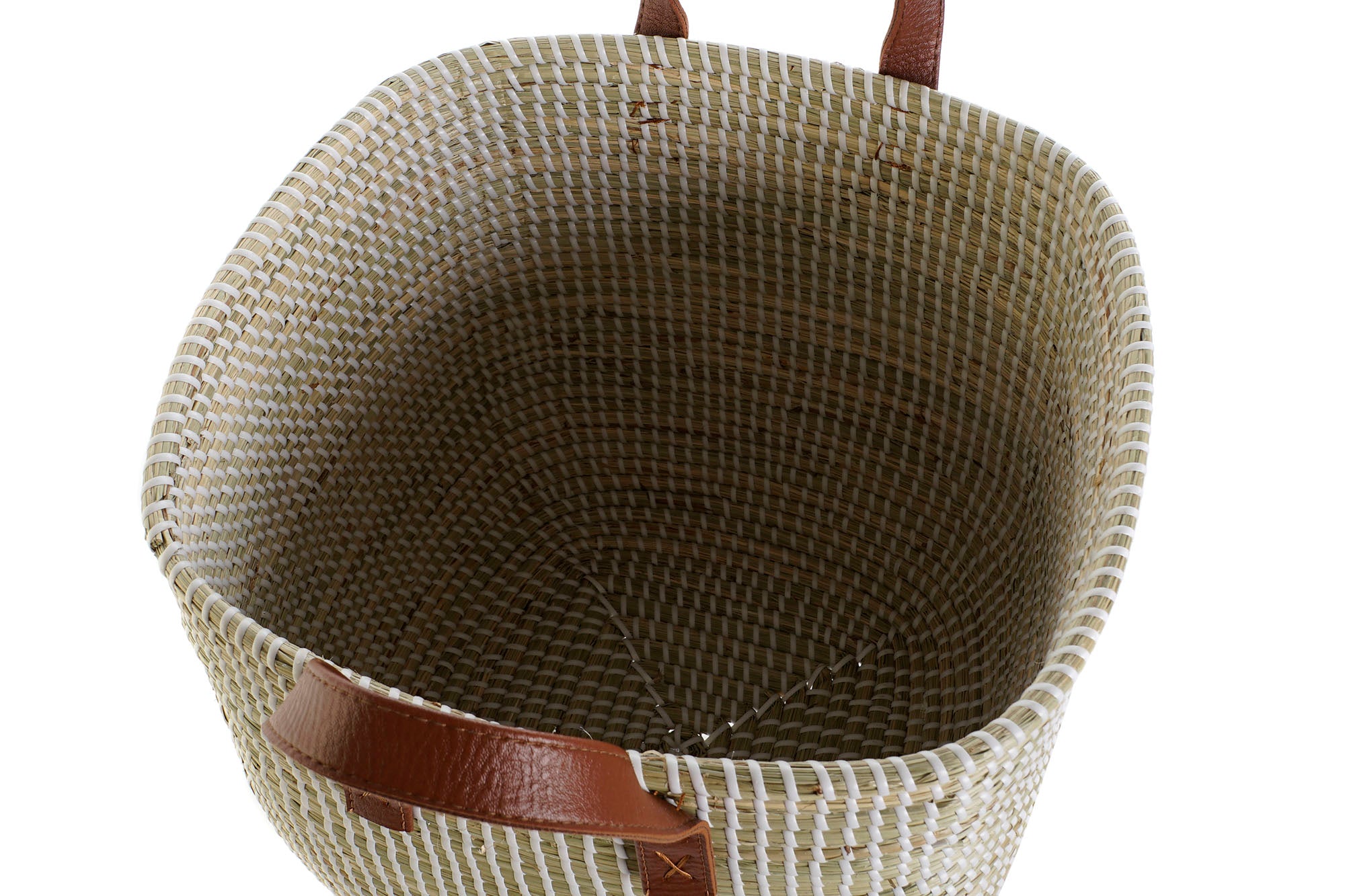 Basket Set 2 Seagrass Pu 38X38X35 Natural