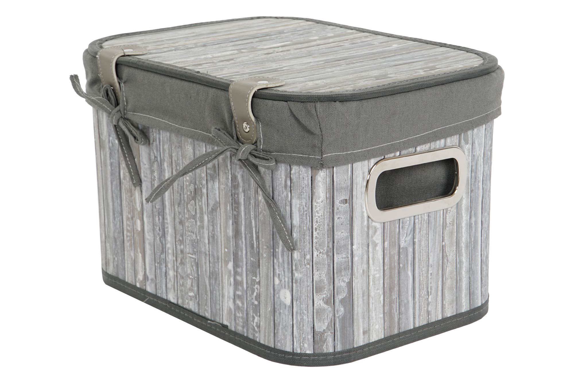 Basket Set 6 Bamboo Polyester 51X35X33 Gray