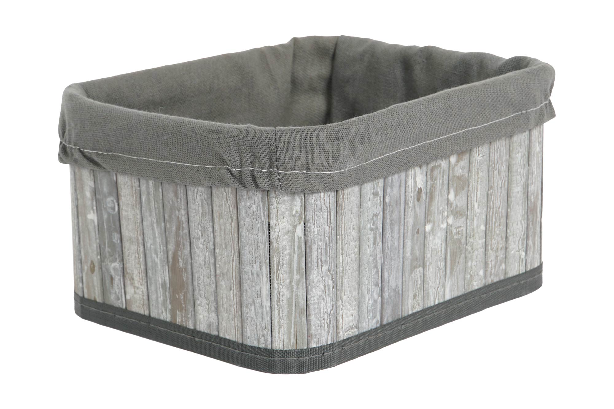 Basket Set 6 Bamboo Polyester 51X35X33 Gray