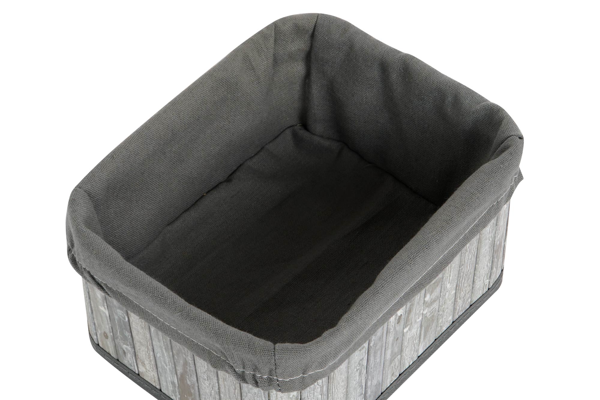 Basket Set 6 Bamboo Polyester 51X35X33 Gray
