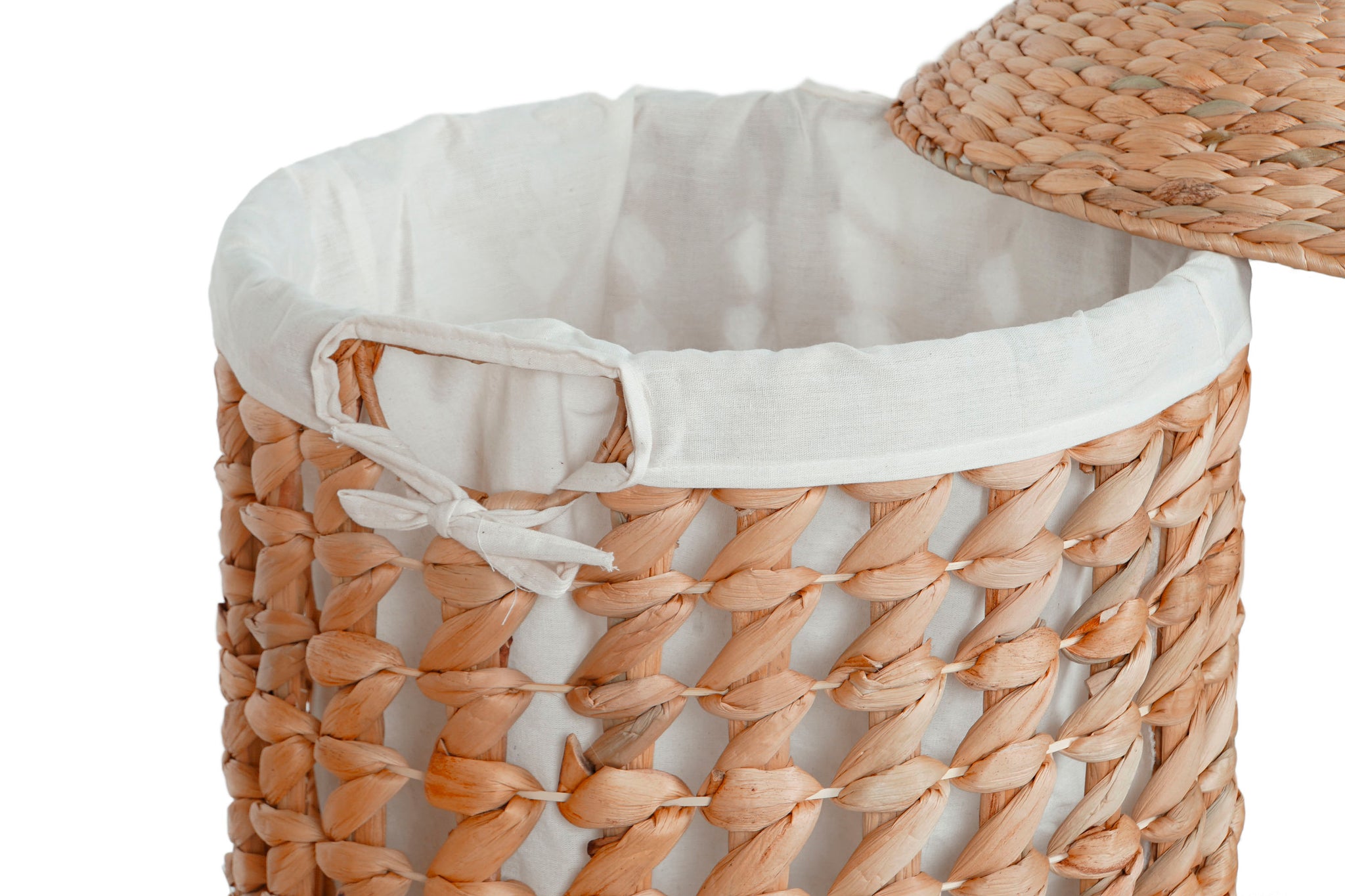 Clothes Basket Set 3 Linen Fiber 46X46X69 Natural