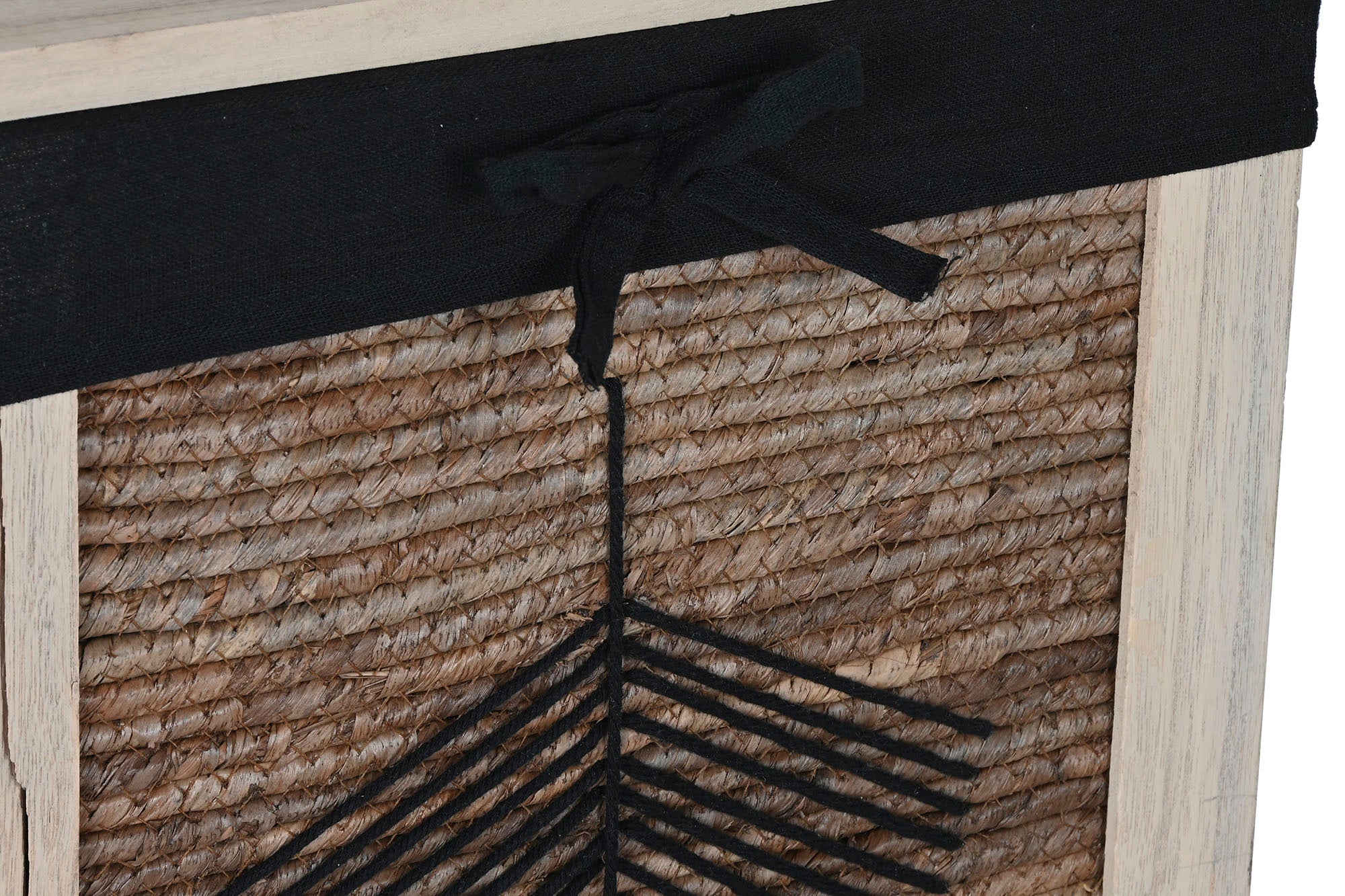 Conjunto de 5 cestos de roupa suja em fibra de madeira trançada 40x30x56