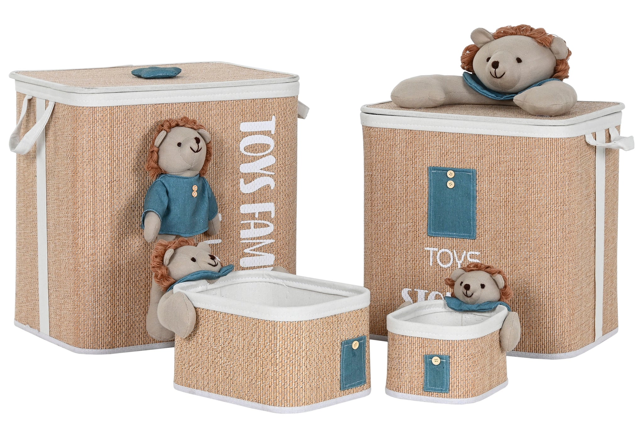 Cesta Ropa Set 4 Fibra Algodon 44X44X45 Natural