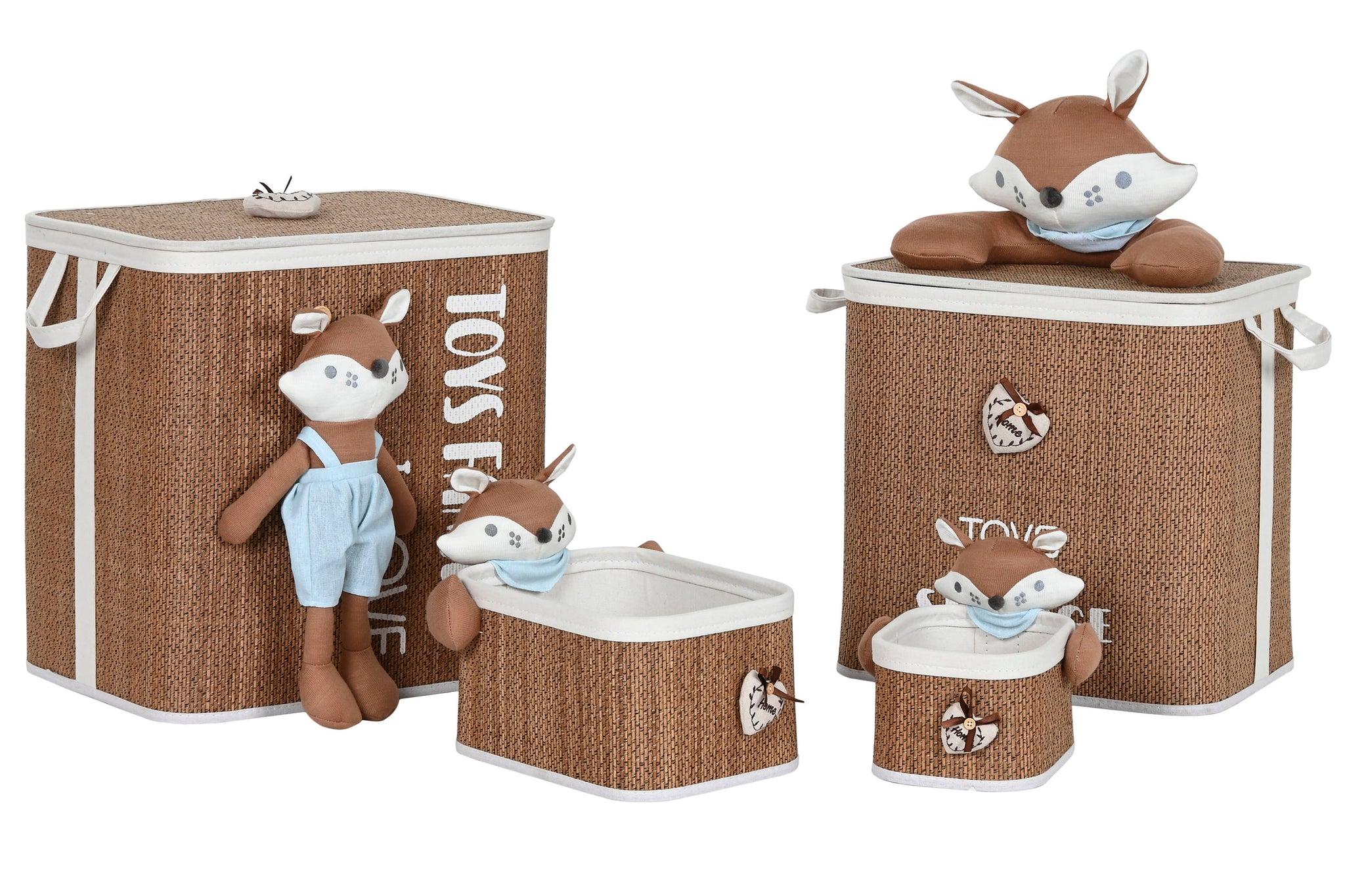 Cesta Ropa Set 4 Fibra Trenzada Algodon 44X44X45