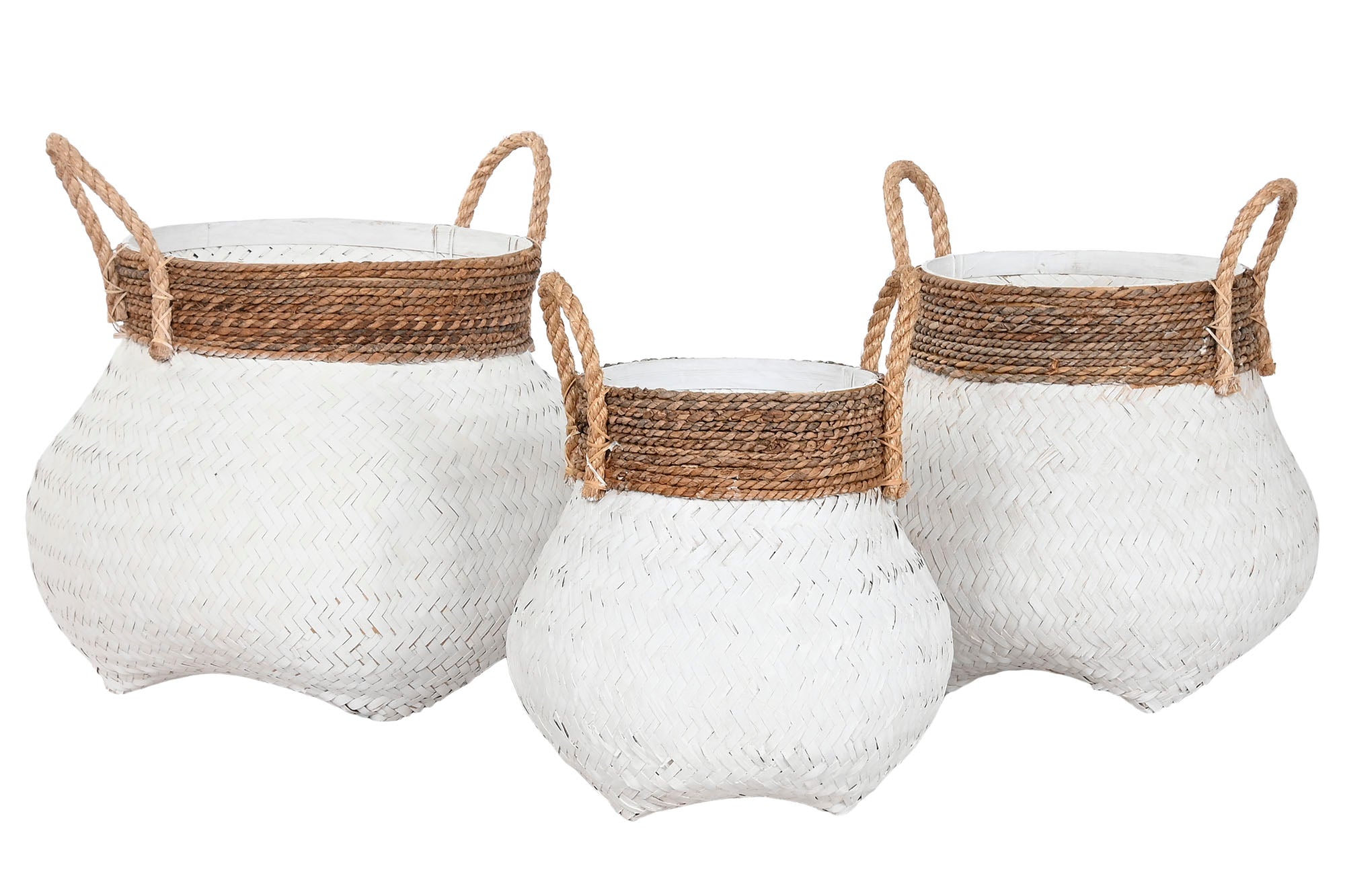 Cesta Set 3 Bambu 55X55X54 Blanco