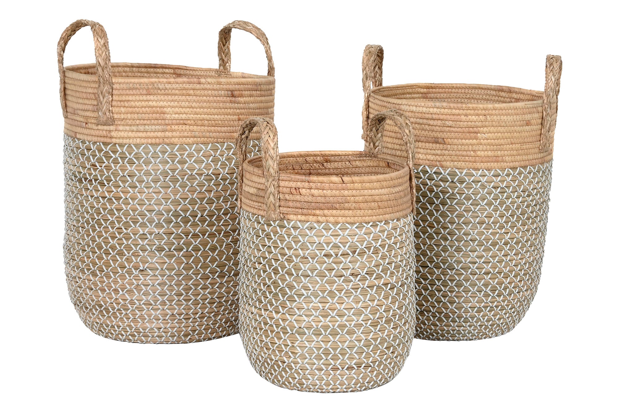 Cesta Set 3 Junco Seagrass 44X44X63 Asa Natural