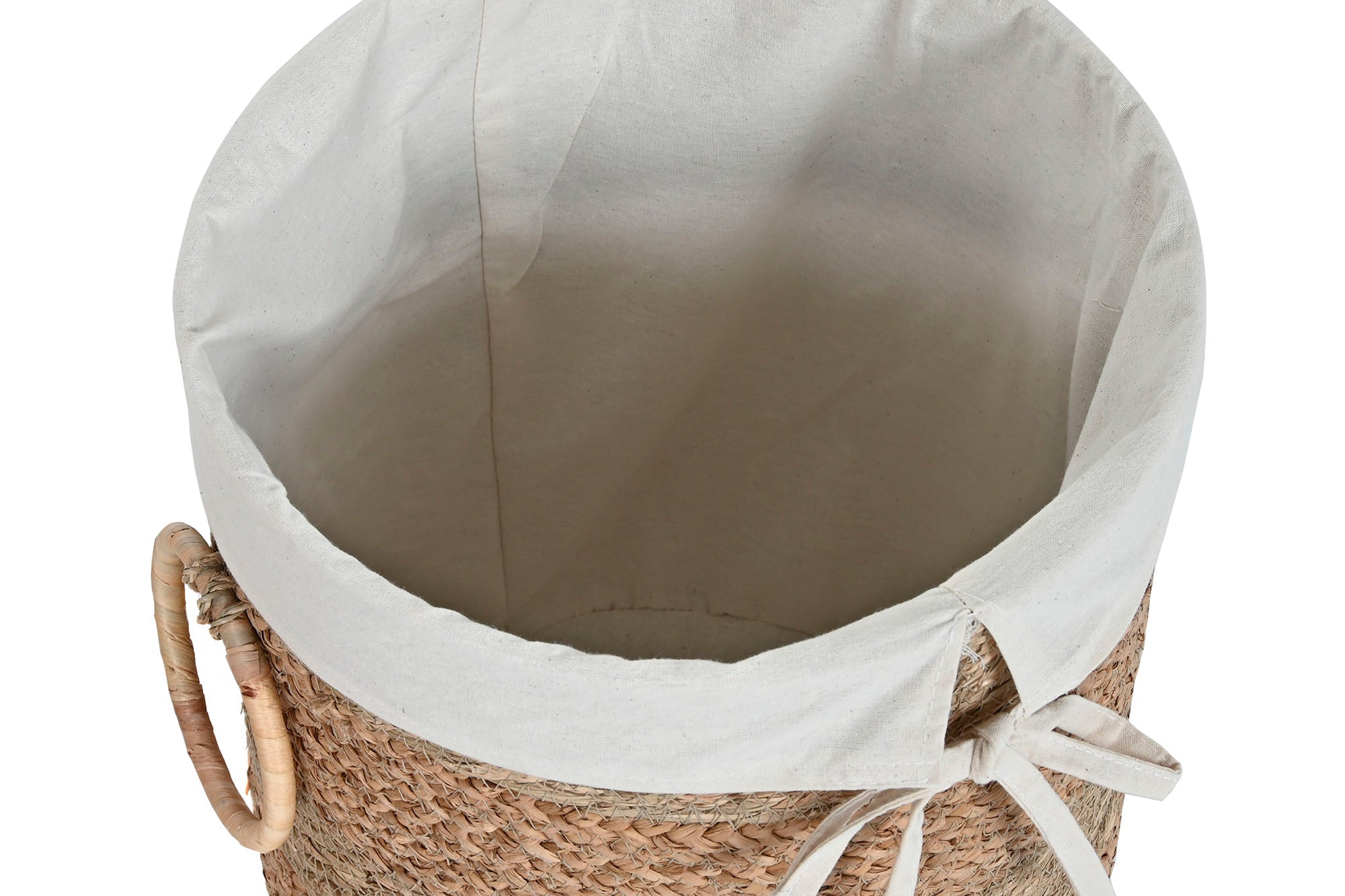Basket Set 2 Seagrass Fabric 39X40X48 Natural