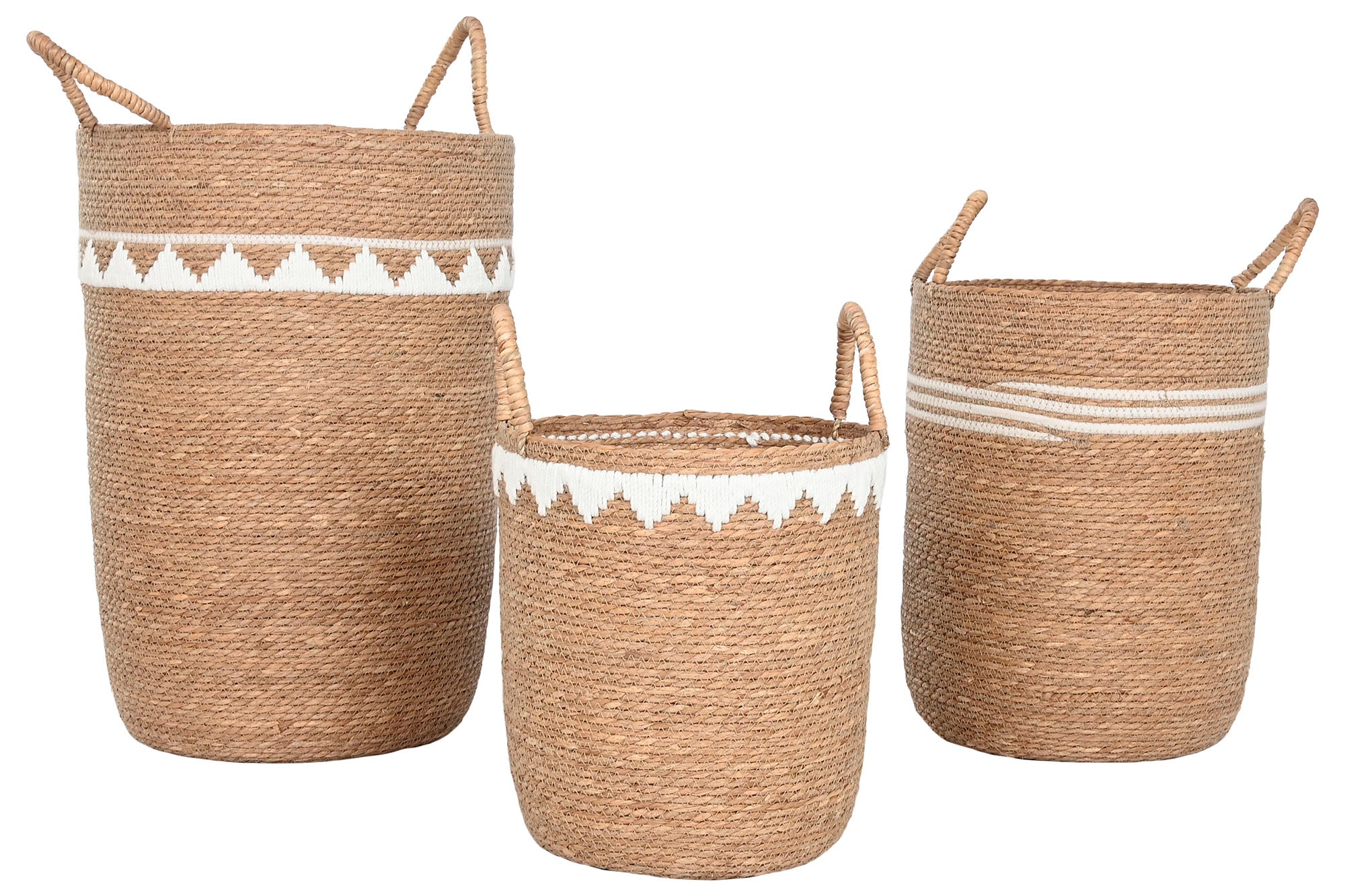 Cesta Set 3 Seagrass Algodon 39X39X59 Natural
