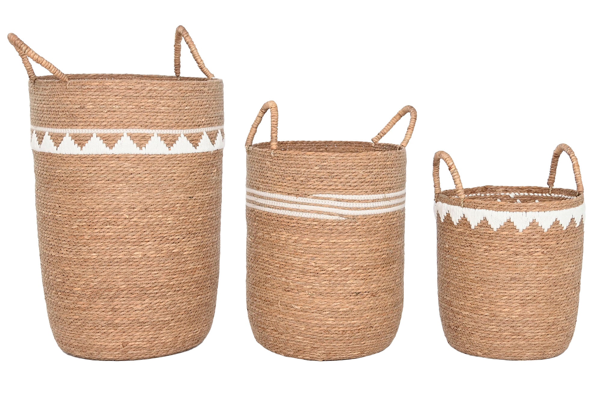 Cesta Set 3 Seagrass Algodon 39X39X59 Natural