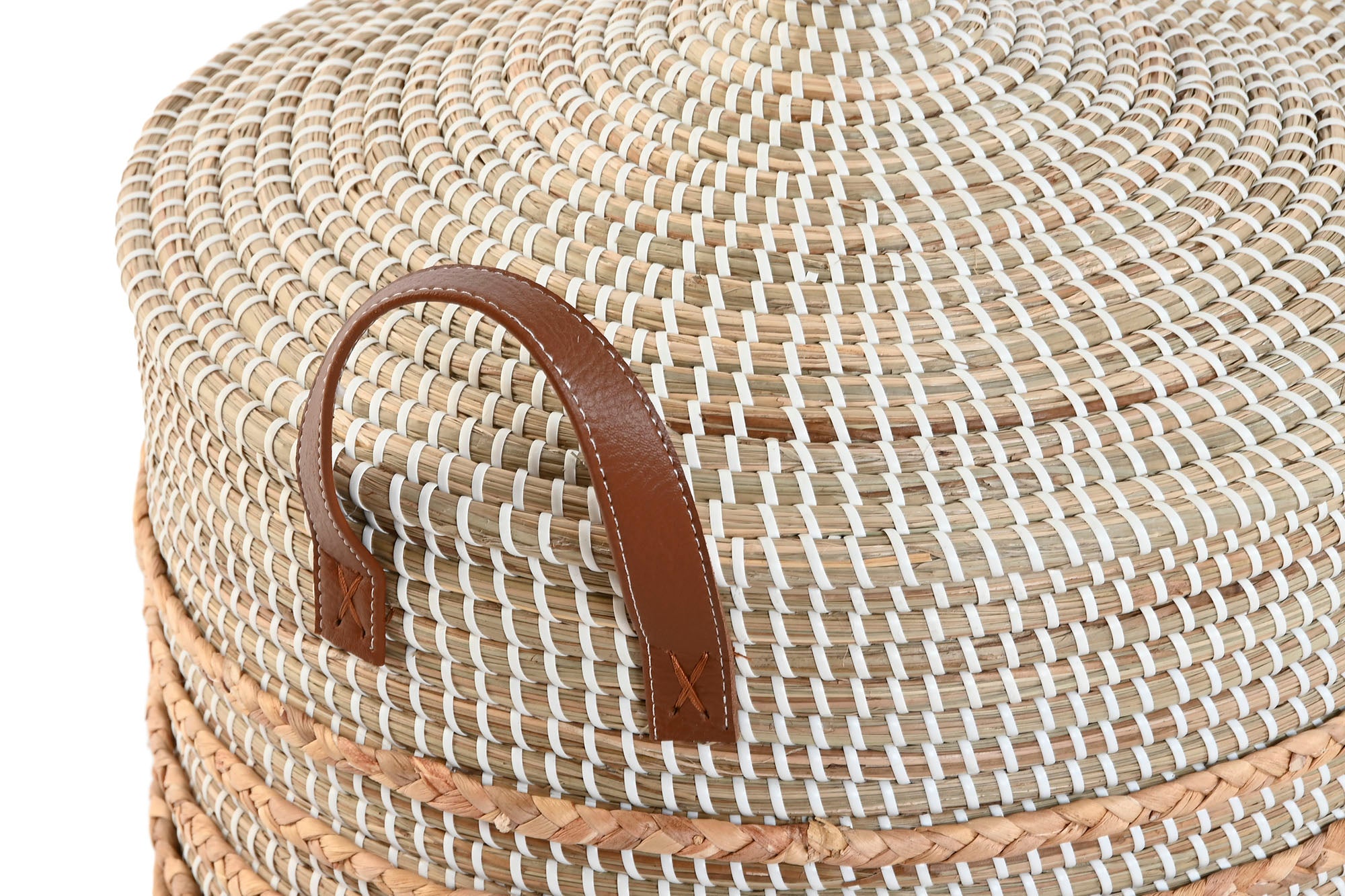 Cesta Set 2 Seagrass Cuero 45X45X51 Natural