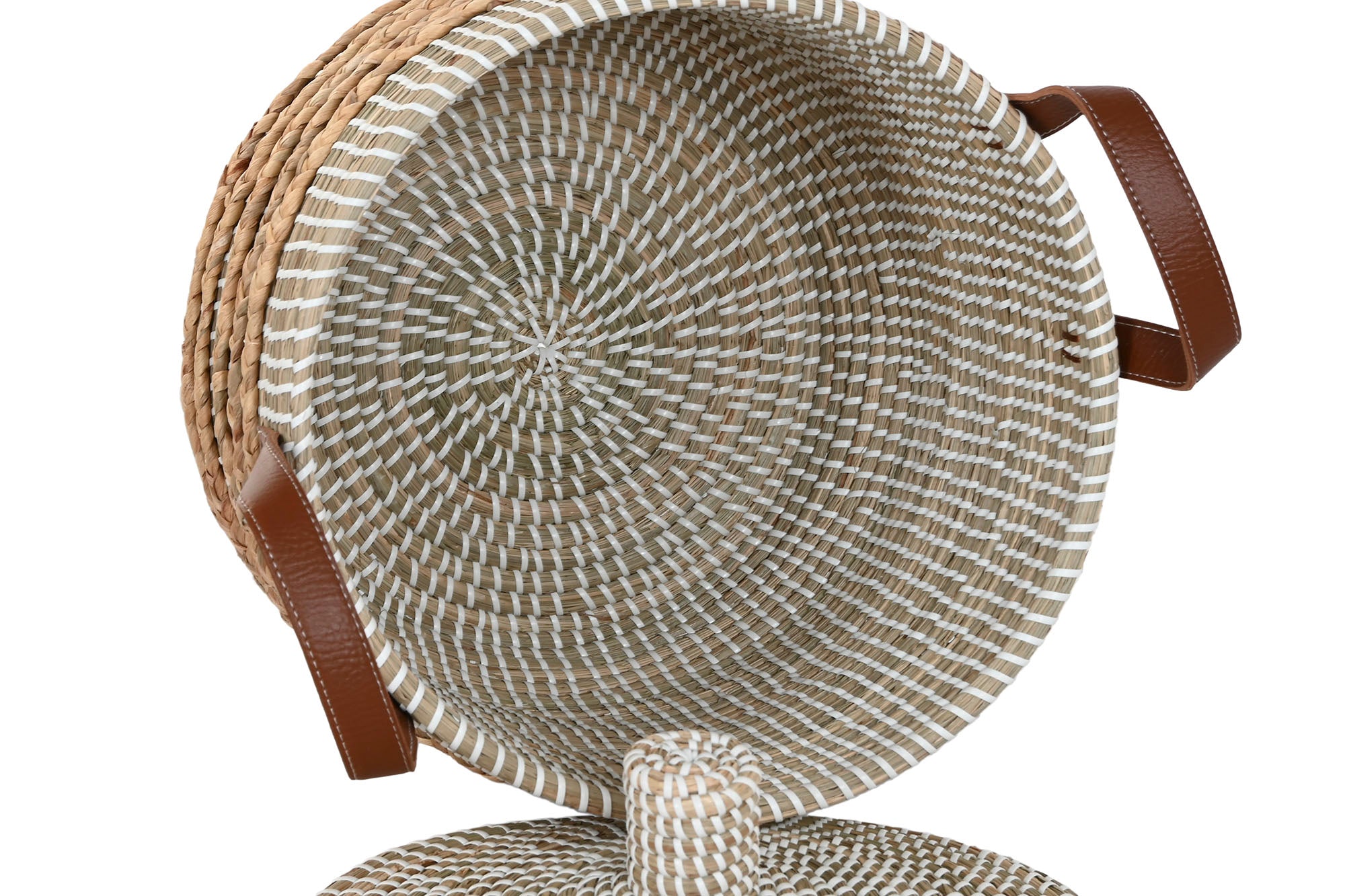 Cesta Set 2 Seagrass Cuero 45X45X51 Natural