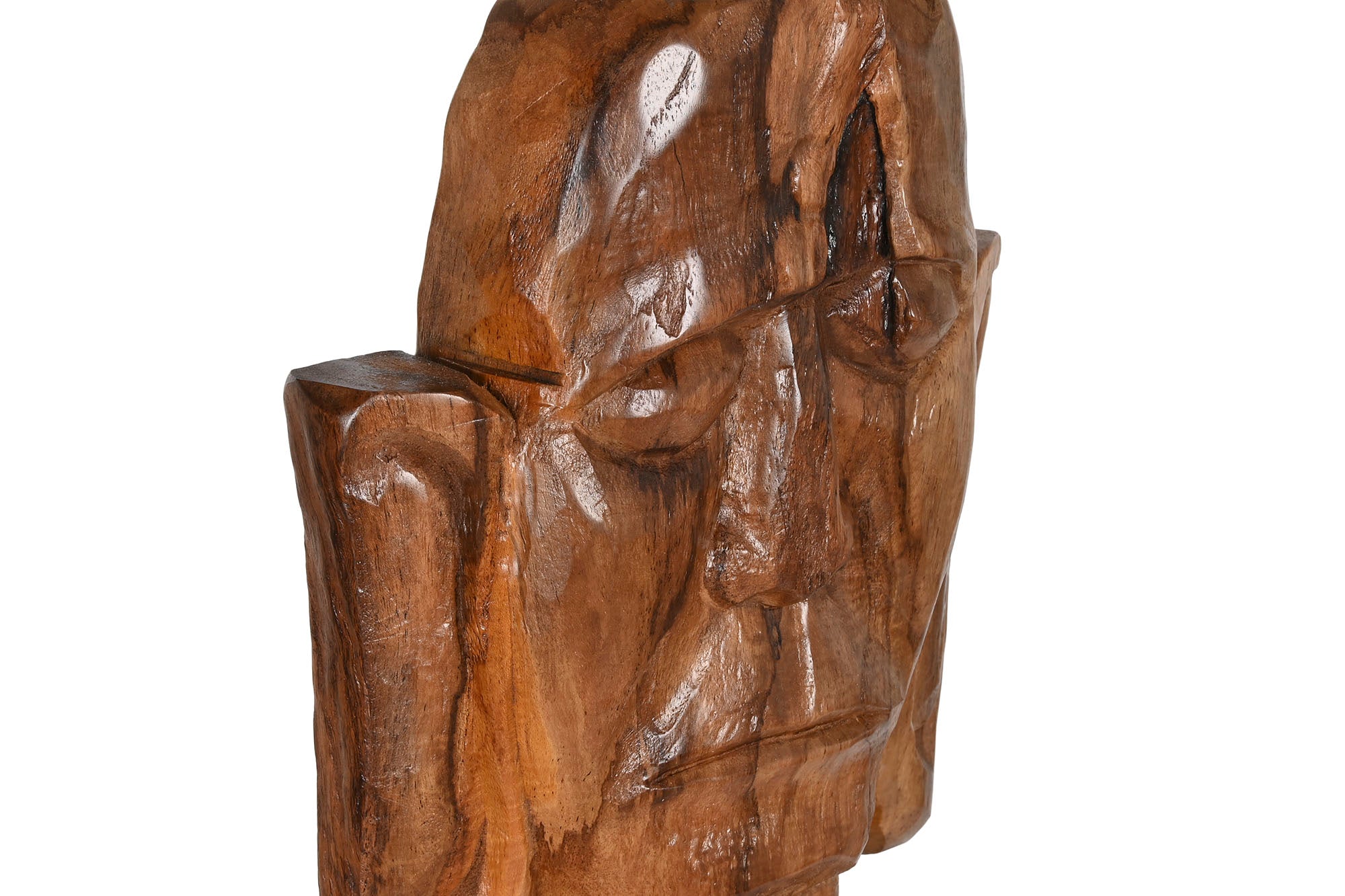 Escultura Teca 28X20X137 Tallada Natural Marron