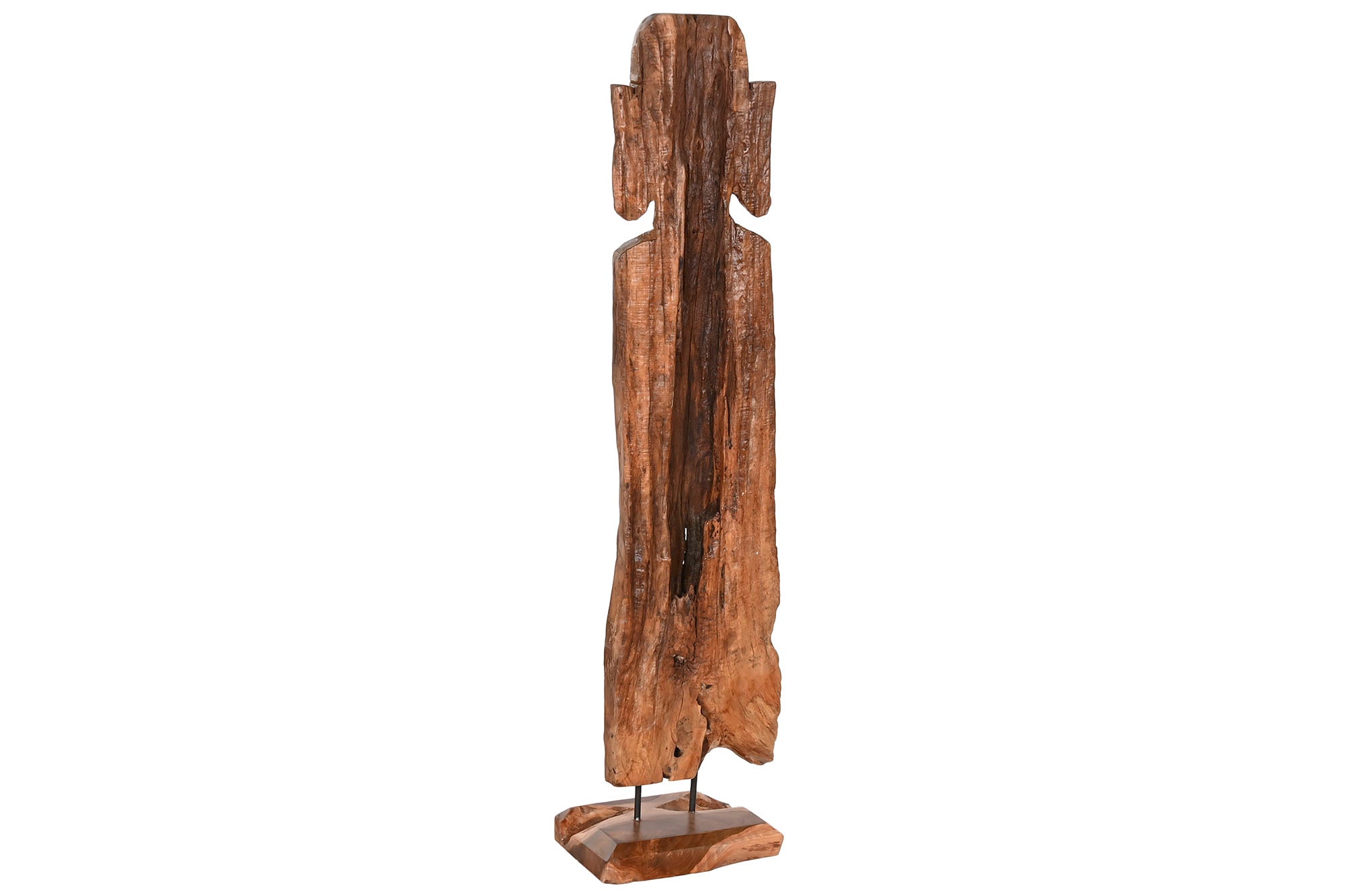 Escultura Teca 28X20X137 Tallada Natural Marron