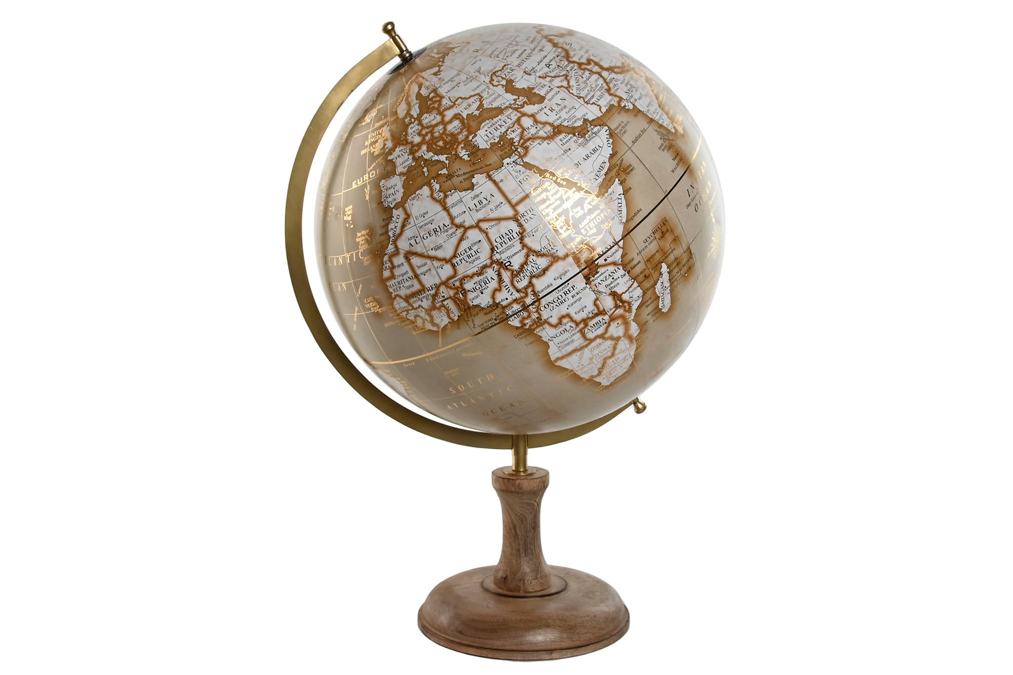 Globo Terraqueo Pvc Mango 50X46X70 Dorado