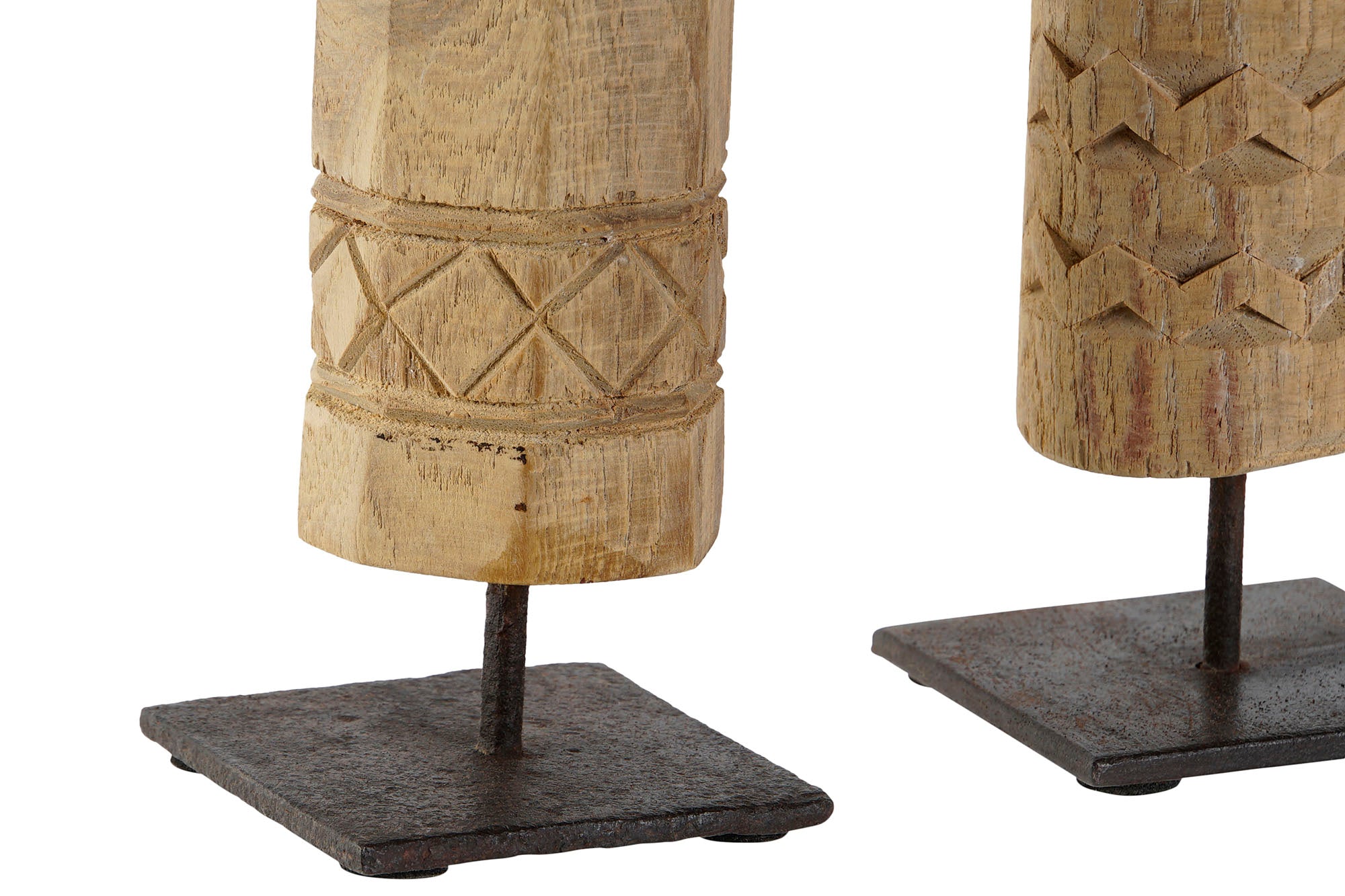 Statue Set 2 Mango 7.5X7.5X50 Hand Carved