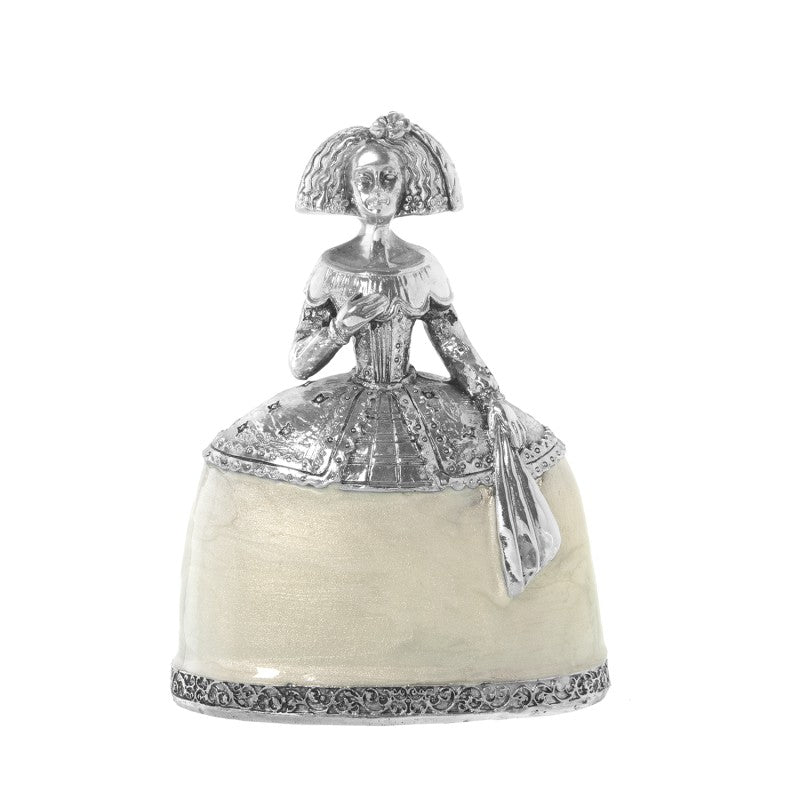 Figura Menina 15cm Resina Plateada nácar