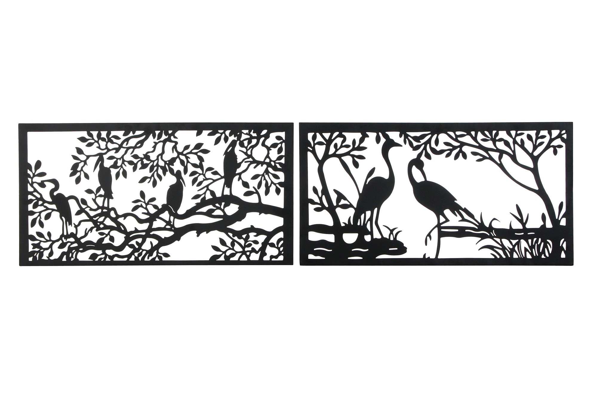 Decoracion Pared Metal 96X1X50 Aves 2 Surt.
