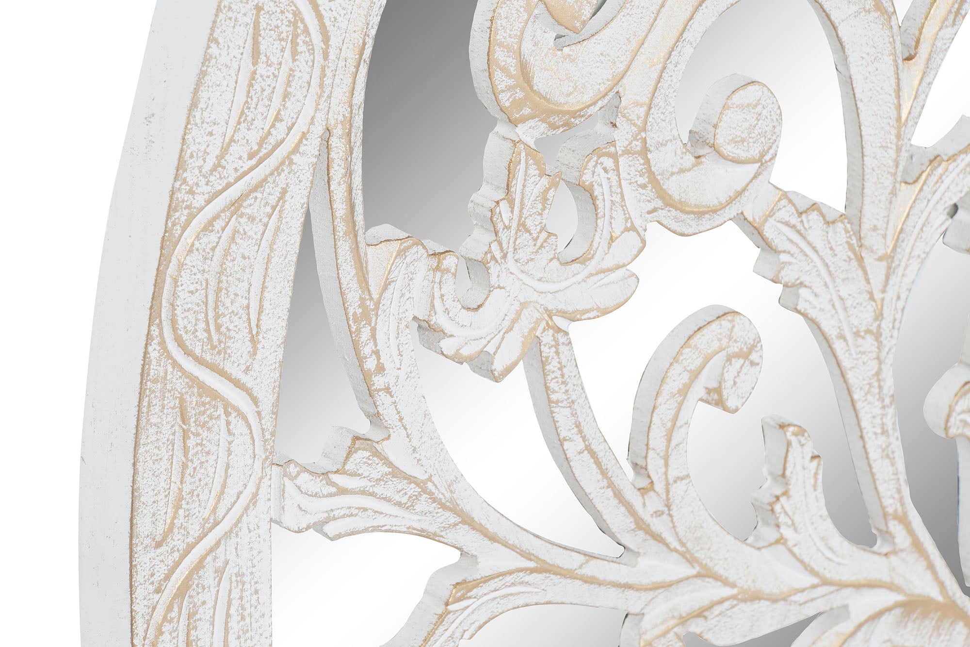 Decoracion Pared Mdf Espejo 90X2X90 Arbol Blanco