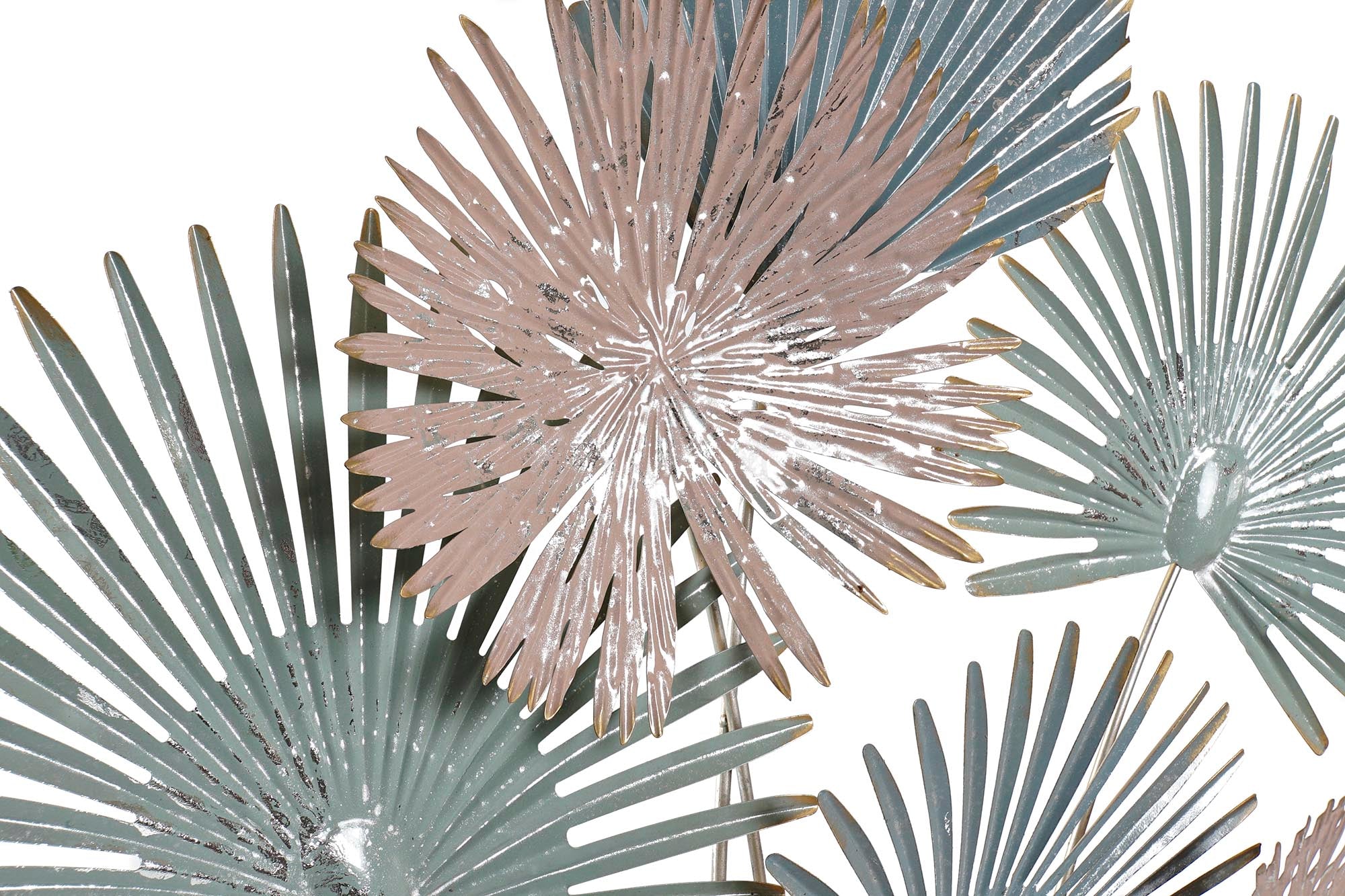 Decoracion Pared Metal 90X7X90 Hojas Multicolor